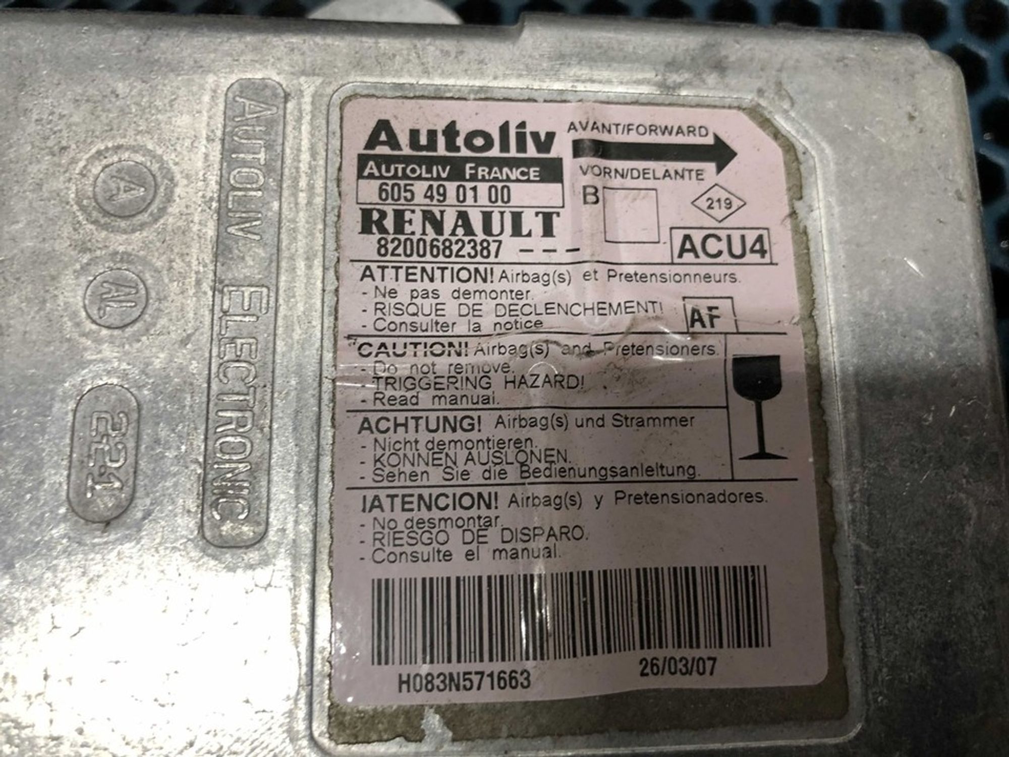 8200682387 Блок управления AIRBAG Renault Megane II, 1000 рублей, Нижний Новгород