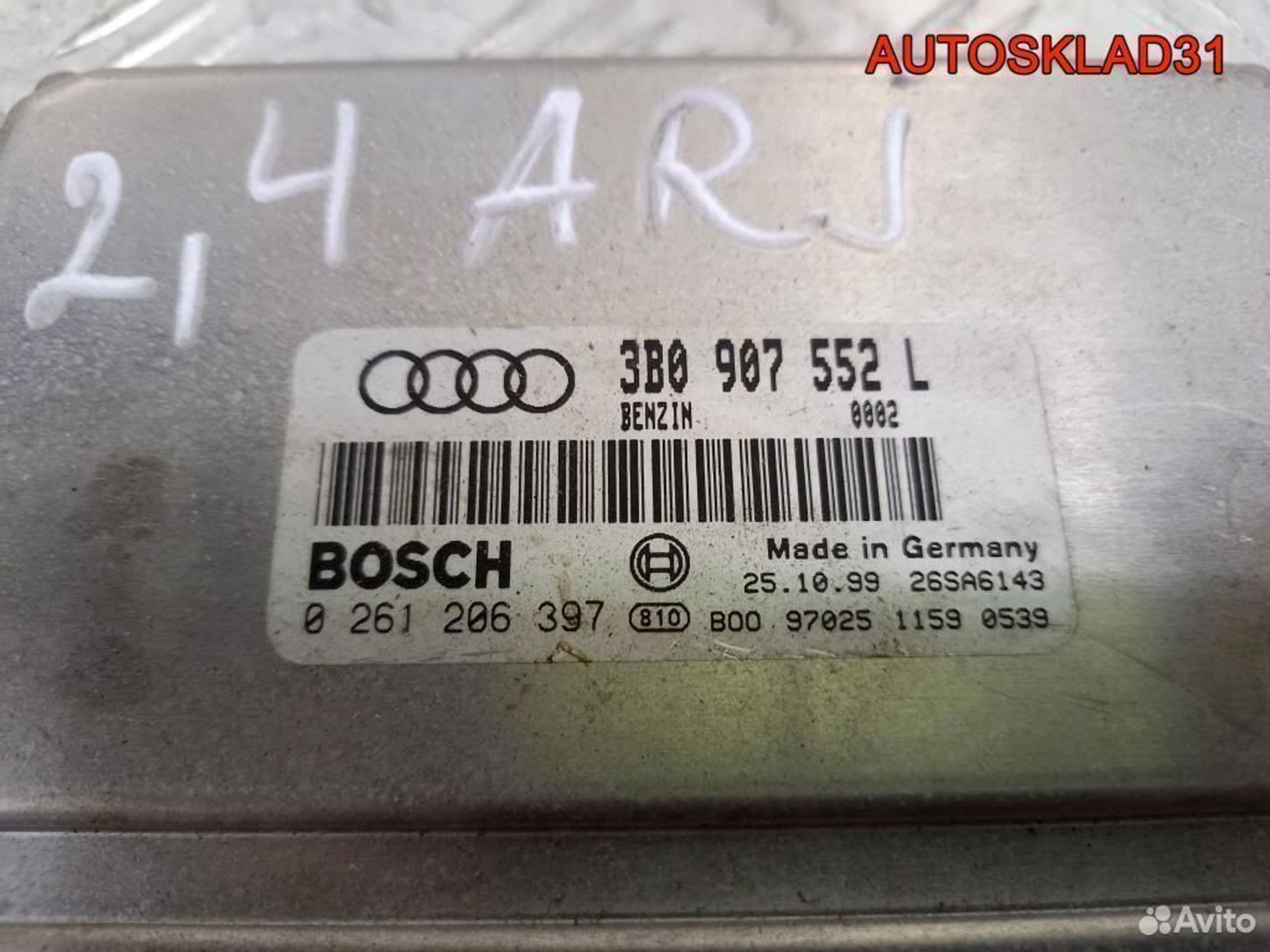 Блок эбу Audi A6 C5 2.4 ARJ 3B0907552L Бензин, 3600 рублей, Дубовое