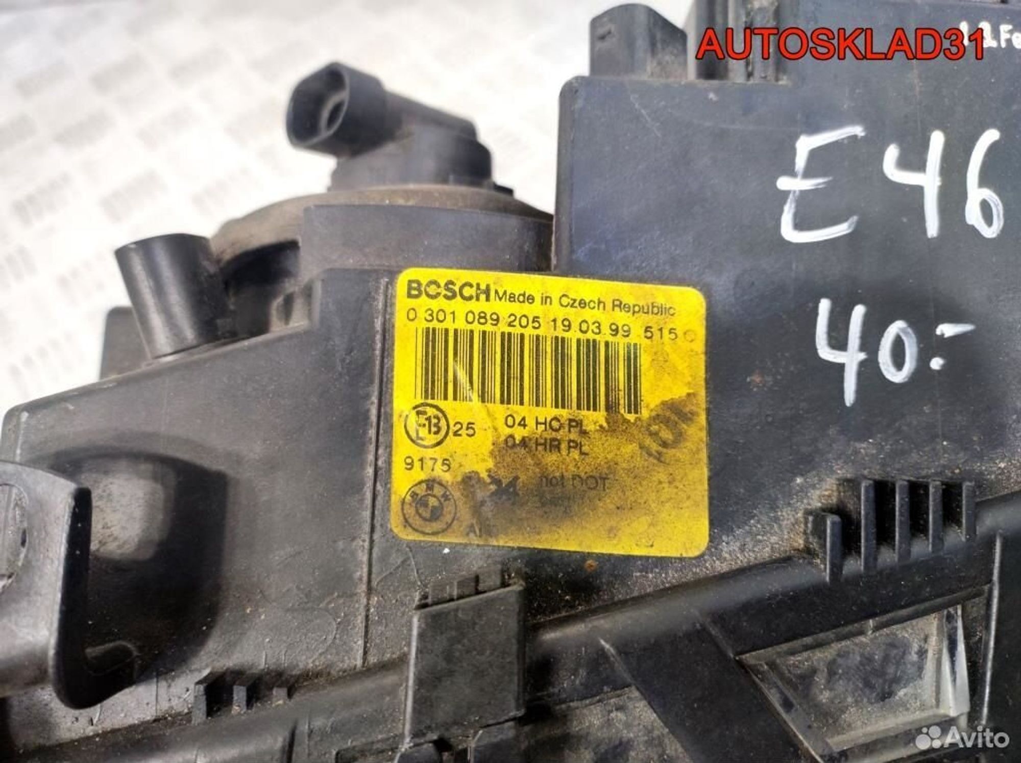 Фара левая BMW E46 0301089205 Седан Дорест, 6500 рублей, Дубовое