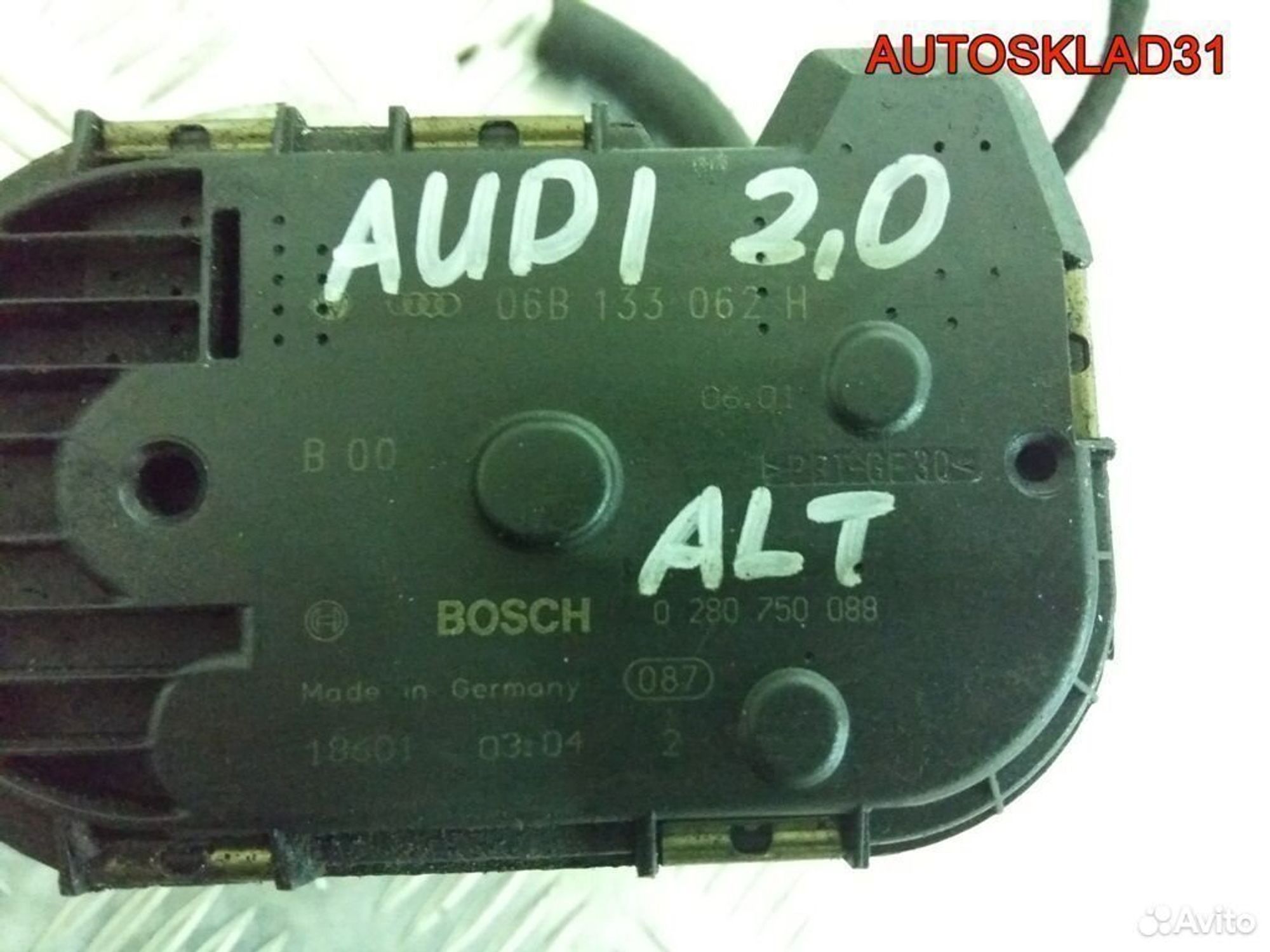 Заслонка дроссельная Audi A4 B6 2.0 ALT 06B133062H, 4600 рублей, Дубовое