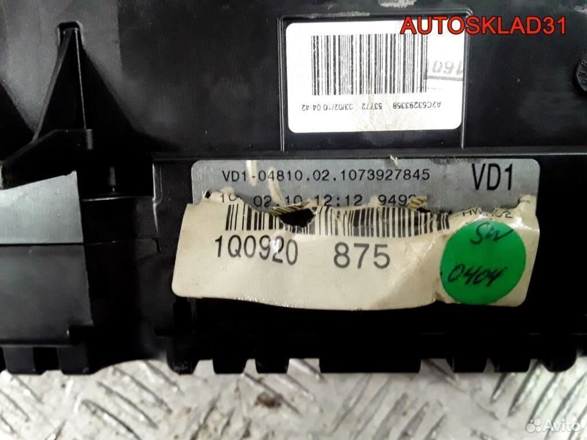 Панель приборов Volkswagen Touran 1Q0920875, 9200 рублей, Дубовое