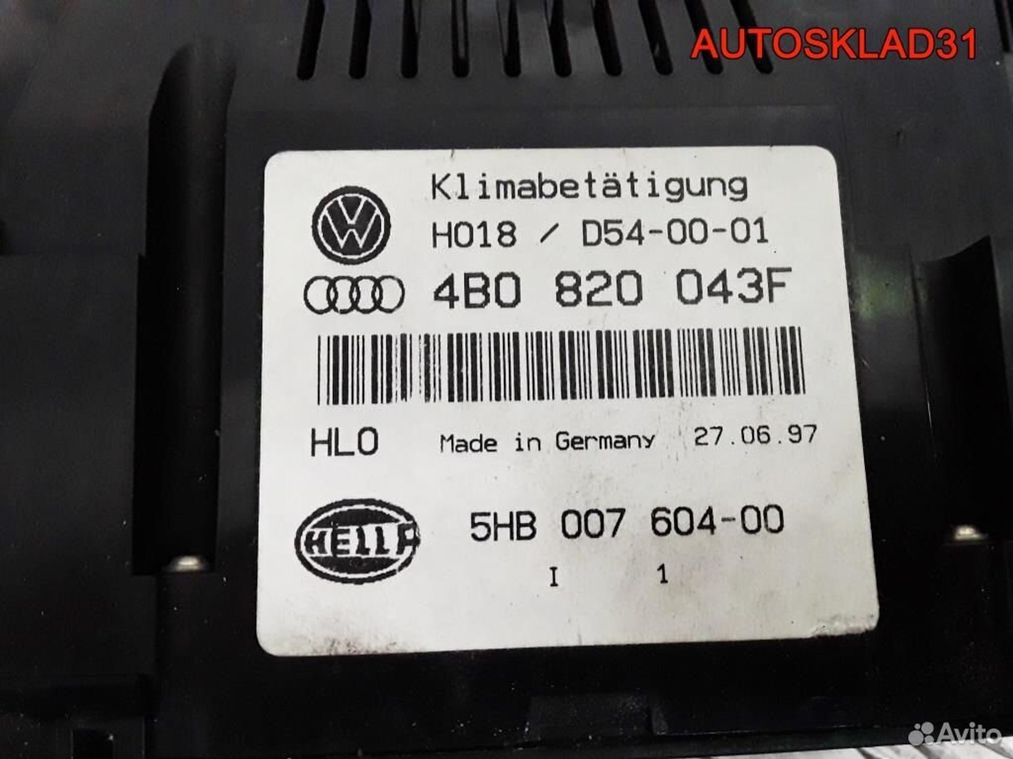 Блок управления климата Audi A6 C5 4B0820043F, 3600 рублей, Дубовое