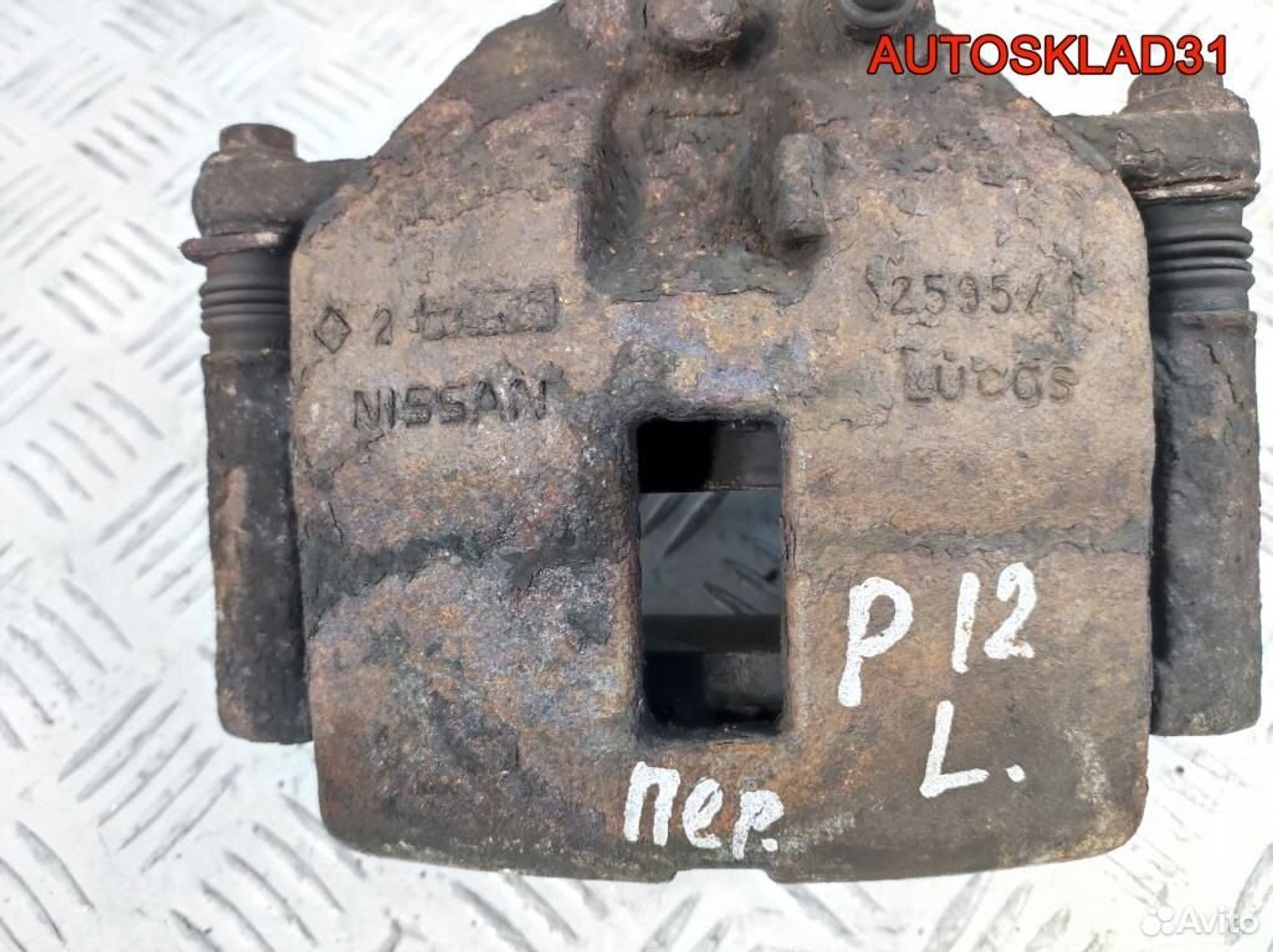 Суппорт тормозной передний левый Nissan Primera, 2100 рублей, Дубовое