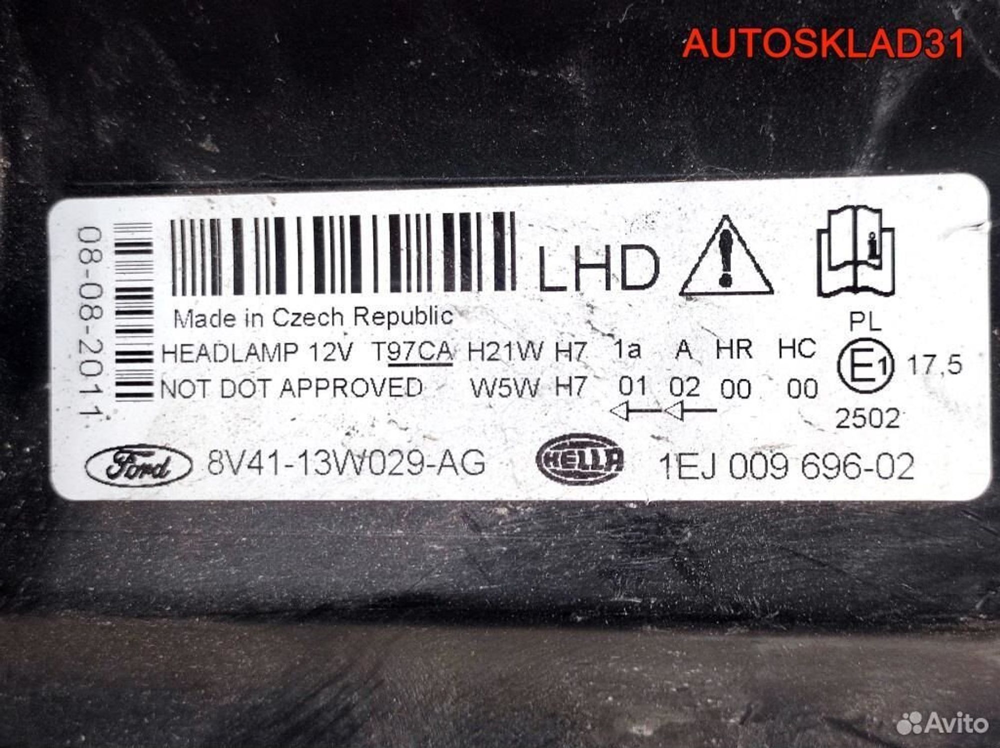 Фара правая Ford Kuga 8V4113W029AG, 10200 рублей, Дубовое