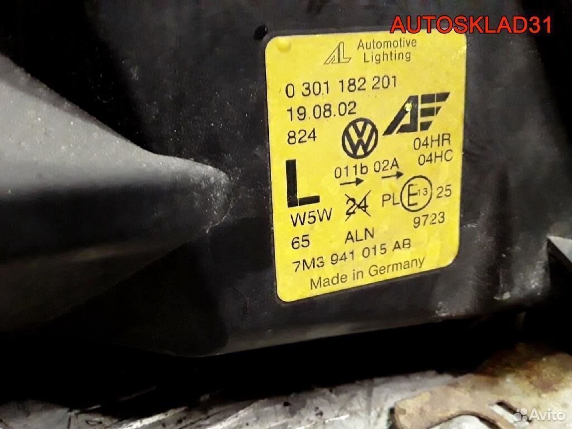 Фара левая Volkswagen Sharan 7M3941015AB, 5400 рублей, Дубовое