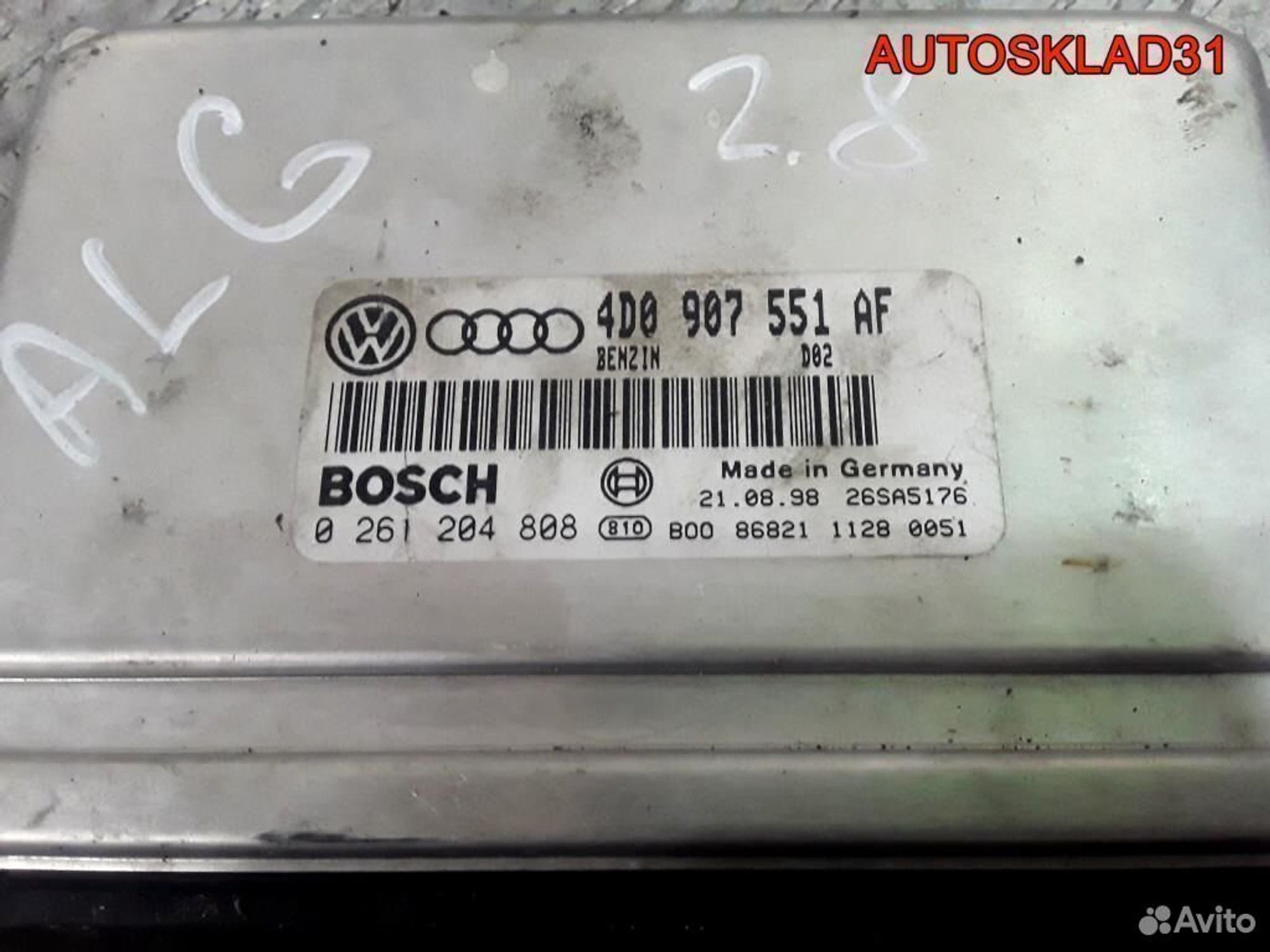 Блок эбу Audi A6 C5 2.8 ALG 4D0907551AF Бензин, 4100 рублей, Дубовое