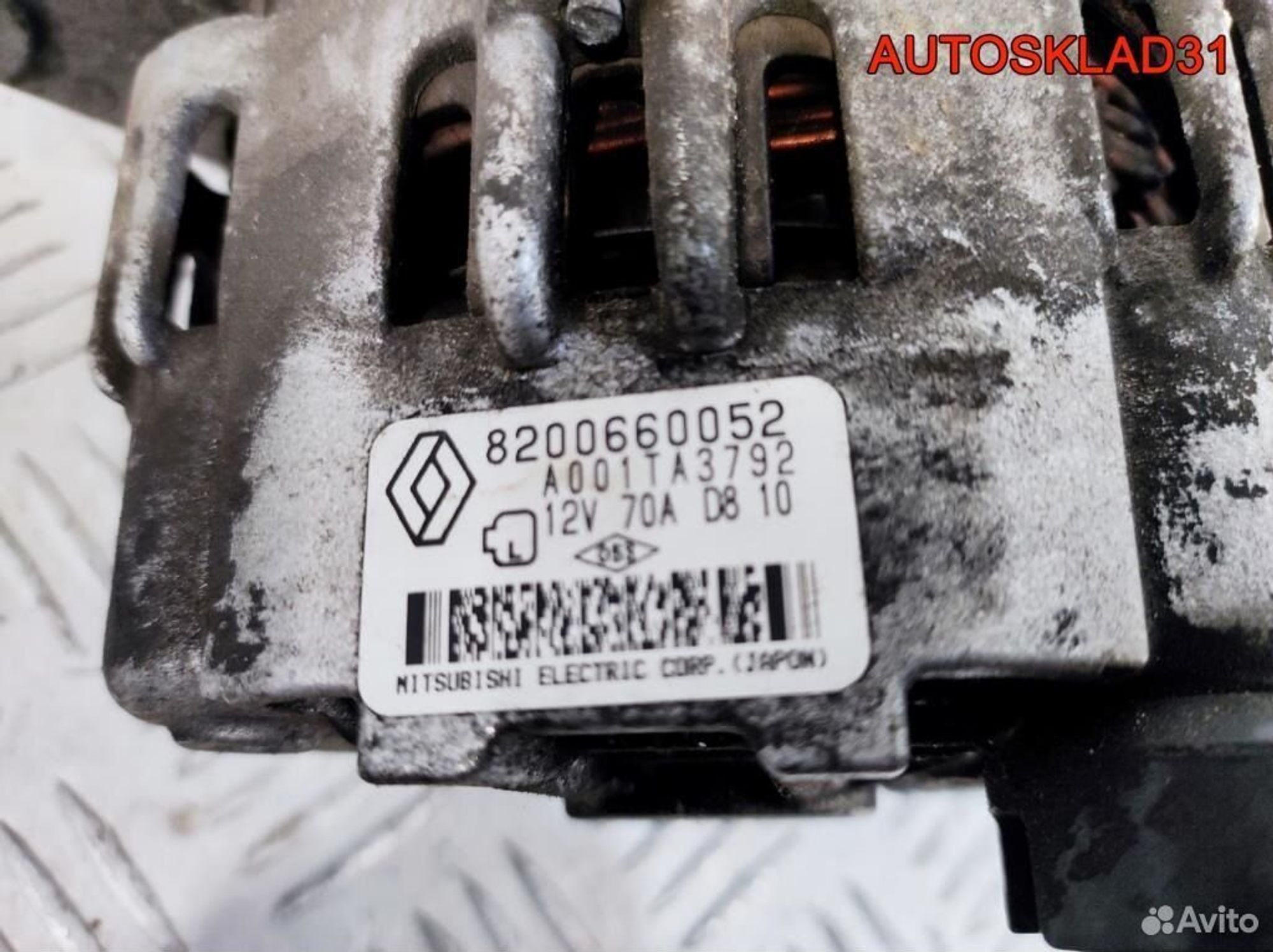 Генератор 70A Renault Logan 1.4 K7J 710 8200660052, 6200 рублей, Дубовое