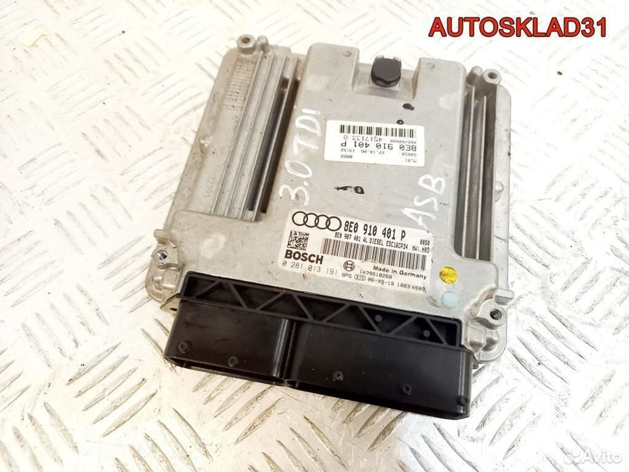 Блок эбу Audi A4 B7 3.0 ASB 8E0910401P Дизель, 29200 рублей, Дубовое