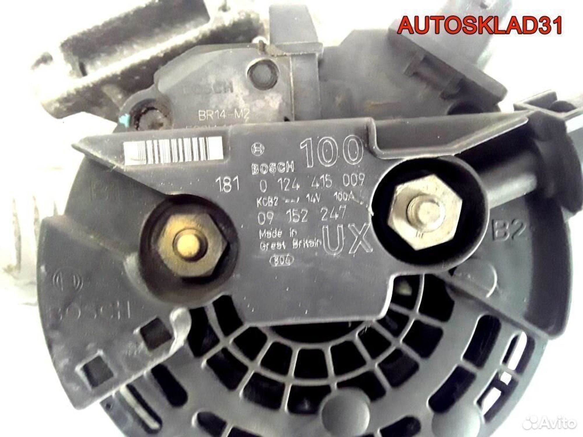 Генератор 100A Opel Vectra B 2,2 Z22SE 0124415009, 5200 рублей, Дубовое