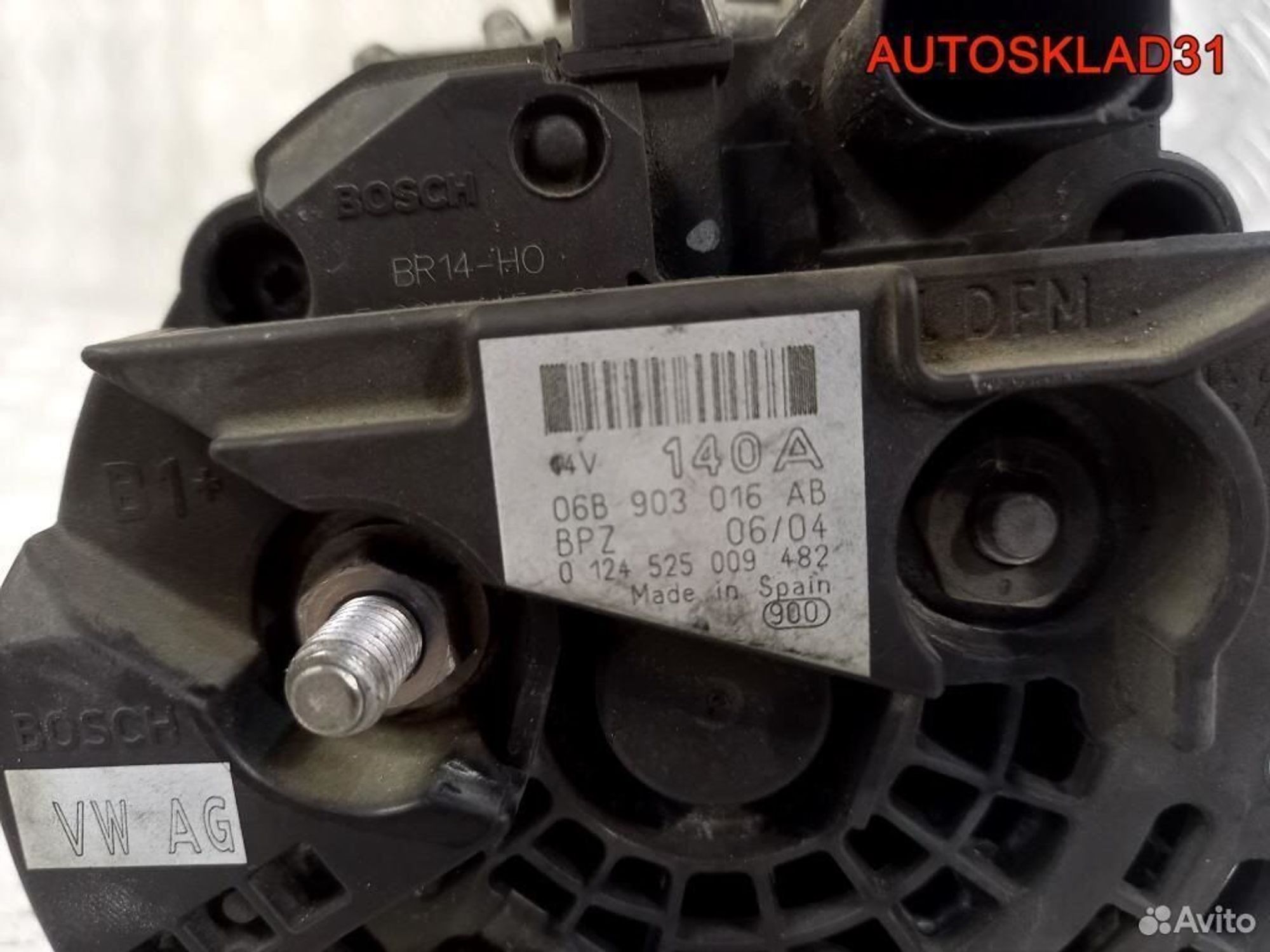 Генератор 140А Audi A4 B6 2.0 AWA 06B903016AB, 6800 рублей, Дубовое