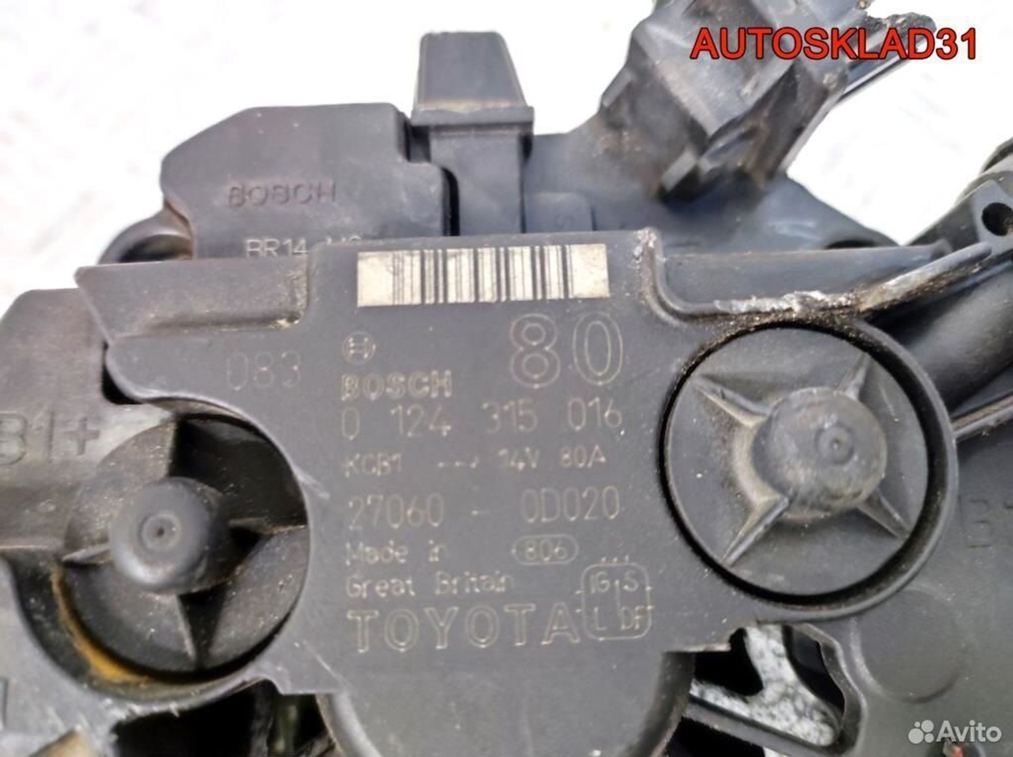 Генератор 80A Toyota Avensis 2 270600D020, 6200 рублей, Дубовое
