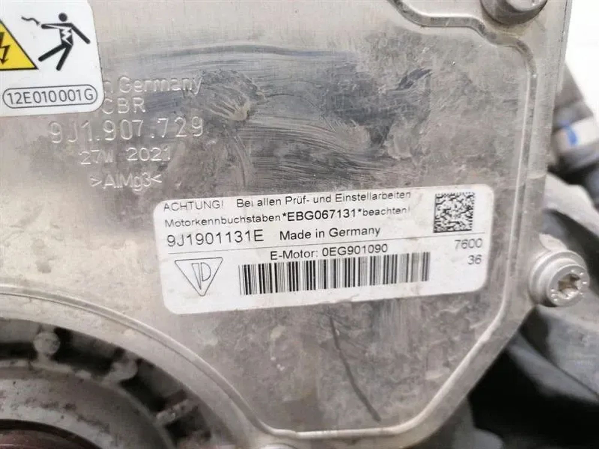 Двигатель ПРИВОДА ПЕРЕДНЕЙ ОСИ EBG Porsche Taycan 9J, 985000 рублей, Москва