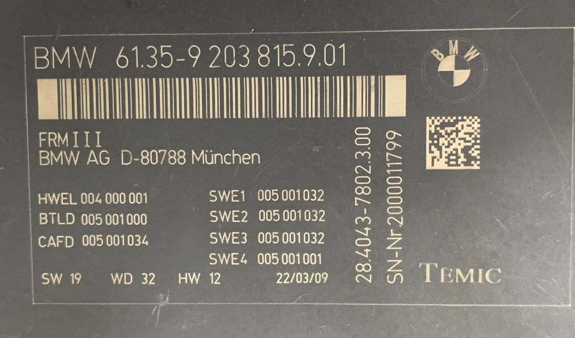 Блок управления светом FRM на BMW 7 F01 F02, 4000 рублей, Москва