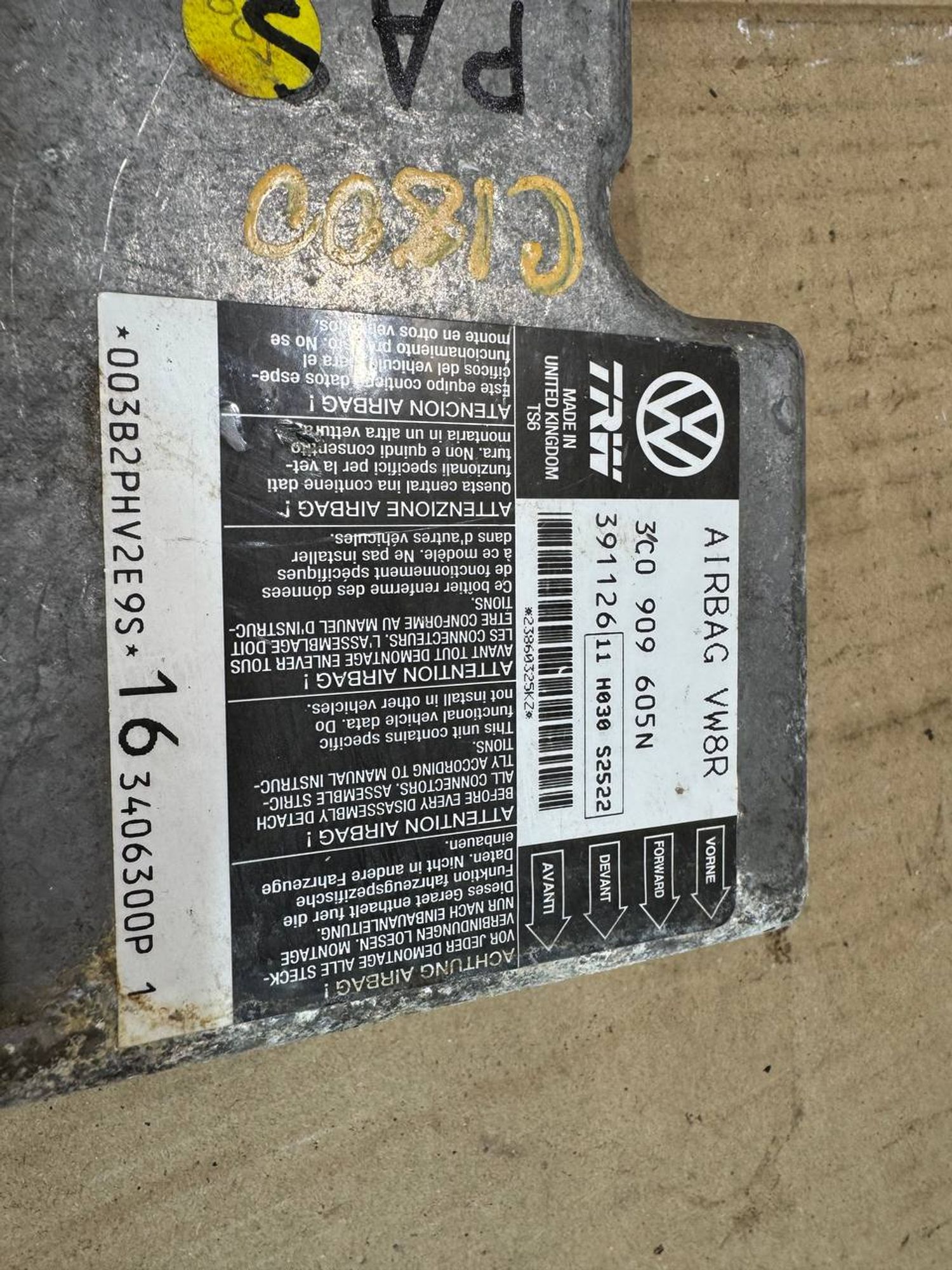 Блок управления Airbag Volkswagen Passat, B6 (2005—2010), 1500 рублей, Семиозерка