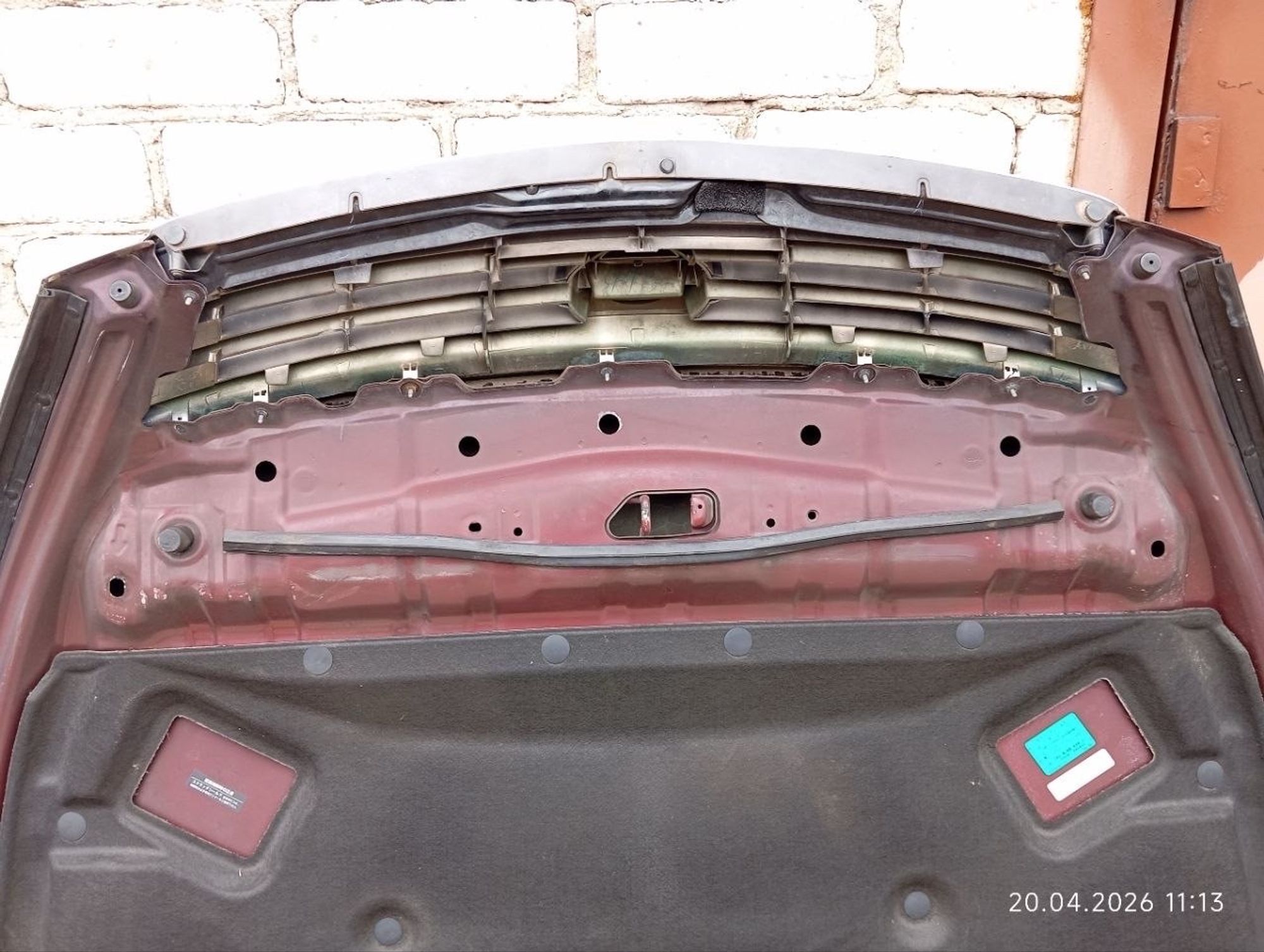 Капот Nissan Teana, J32 с решеткой бордовая, 23000 рублей, Москва