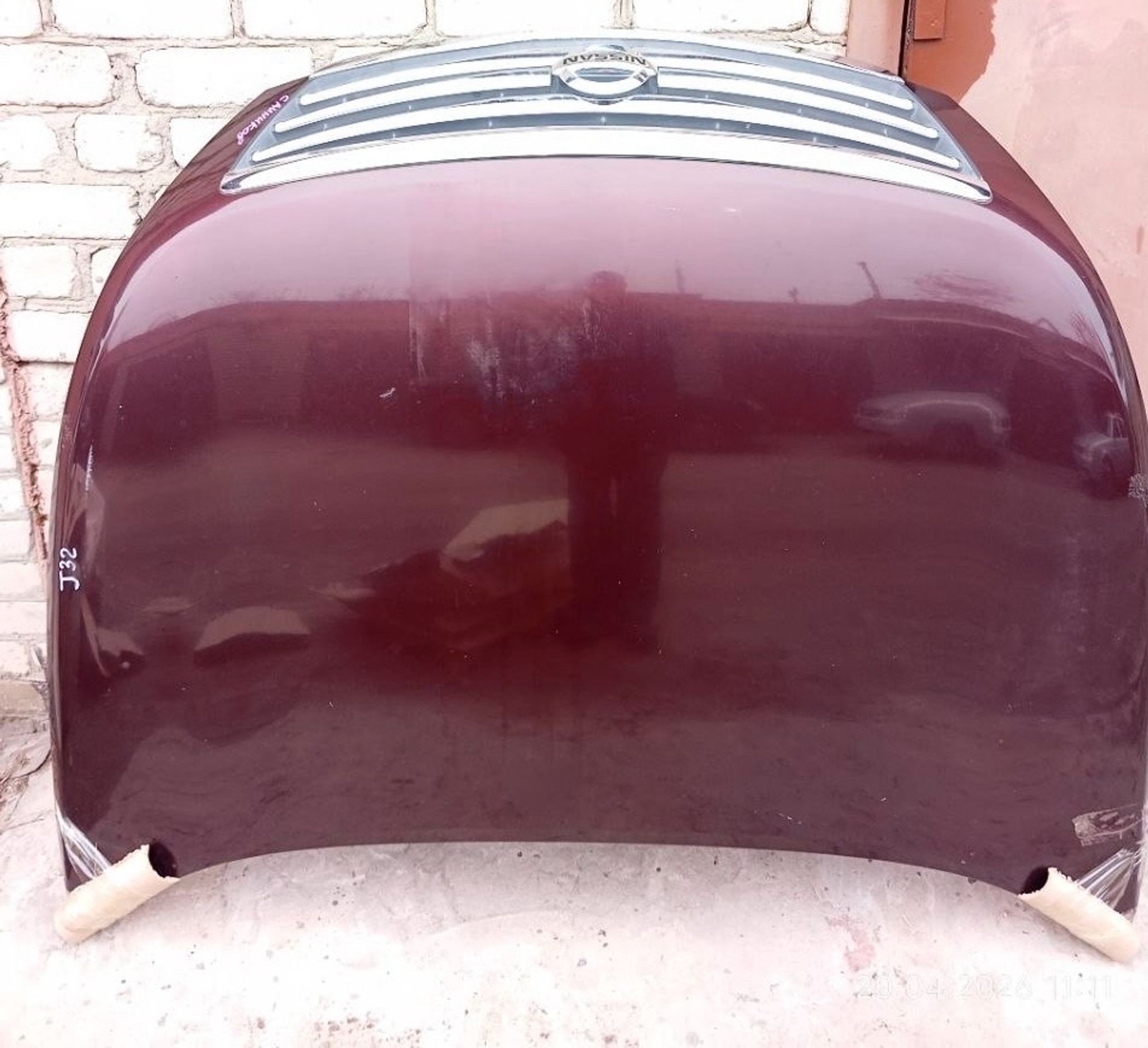 Капот Nissan Teana, J32 с решеткой бордовая, 23000 рублей, Москва