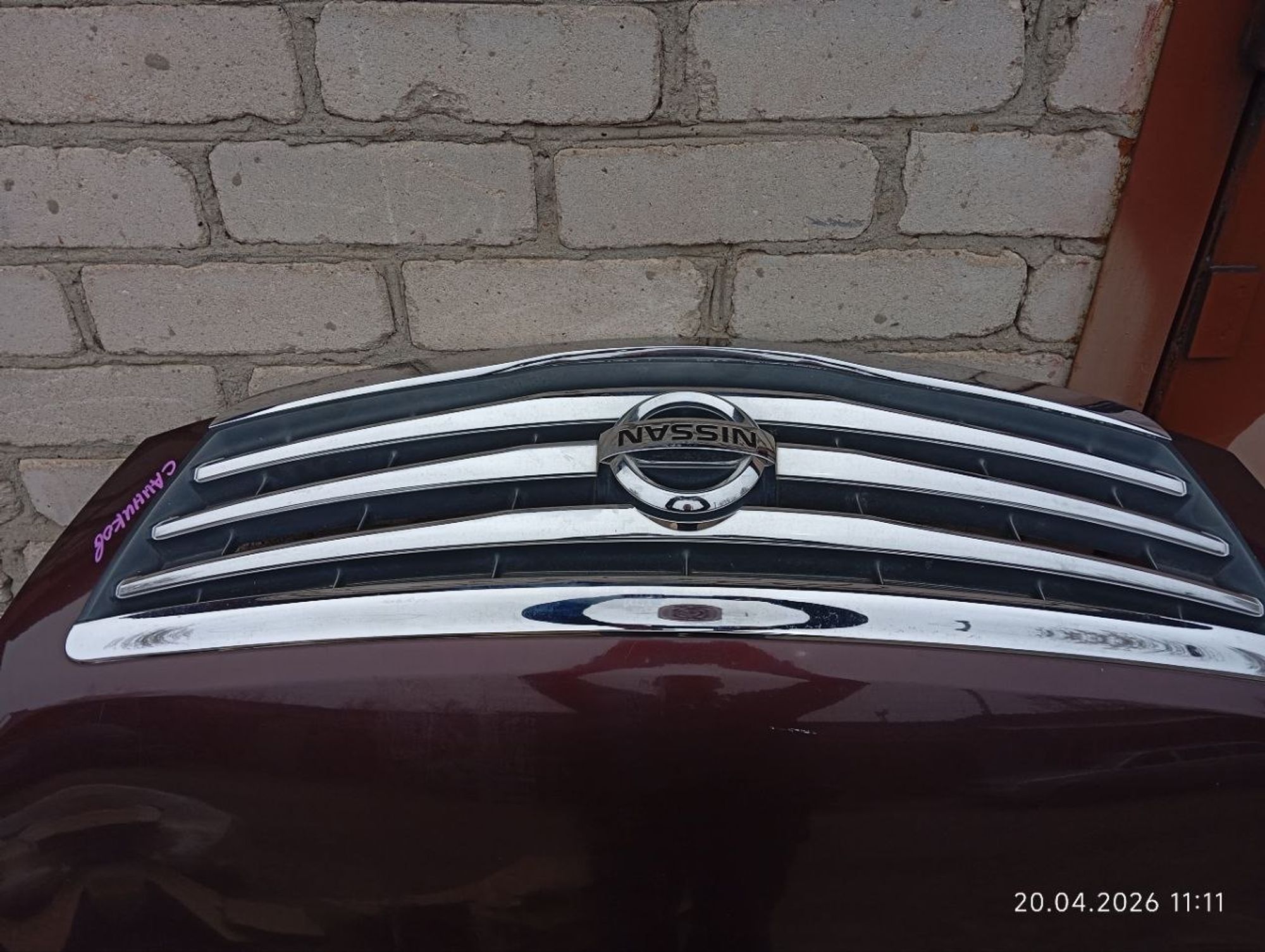 Капот Nissan Teana, J32 с решеткой бордовая, 23000 рублей, Москва
