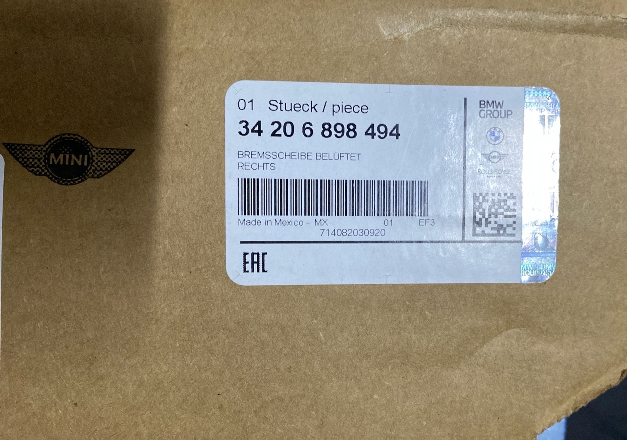 BMW X5 G05 X6 G06 Диск тормозной задний правый NEW, 12000 рублей, Краснодар