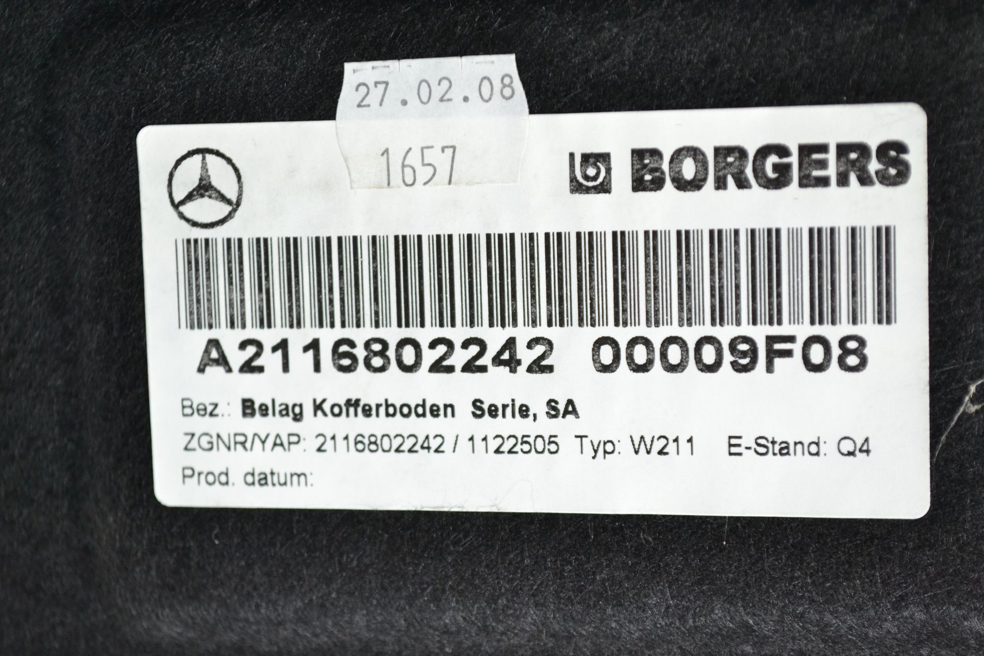Пол багажника оригинал Mercedes W211 из Японии, 2400 рублей, Кореновск