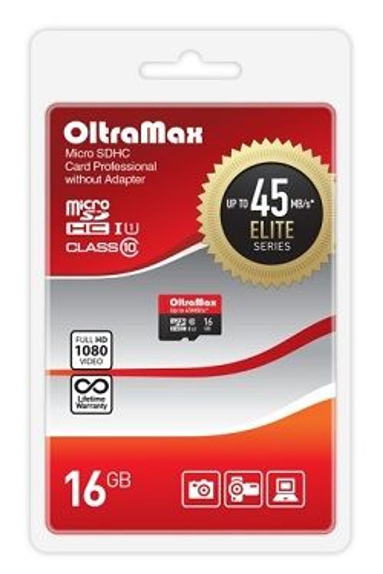 Карта памяти micro SD 16Gb Oitramax microSDHC Class 10 UHS-1 Elite с адаптером SD, 581 рублей, Сургут