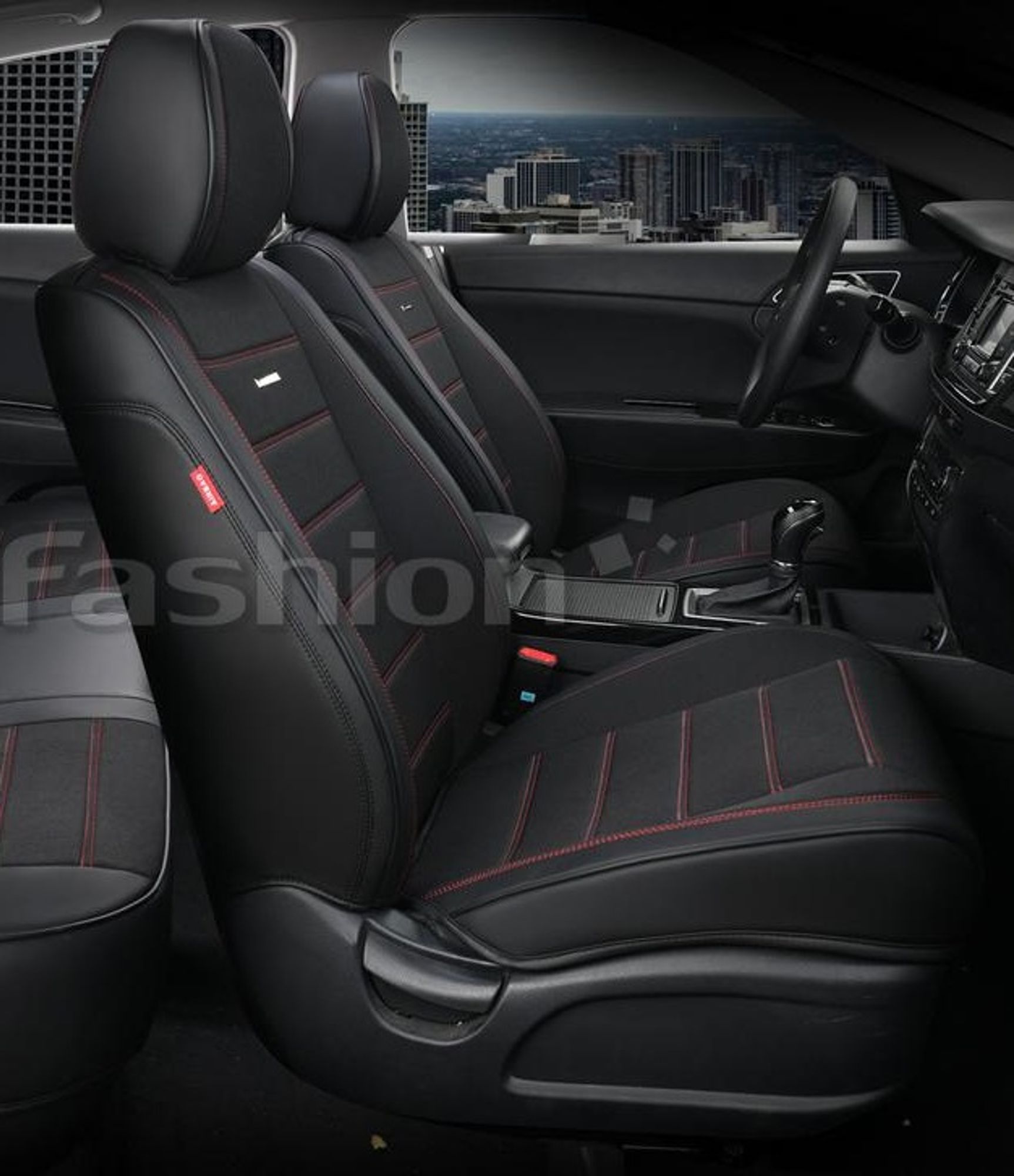 Каркасные чехлы фронт 5 D MAYER черный/черный/красный 21502 CarFashion (перед), 9189 рублей, Сургут