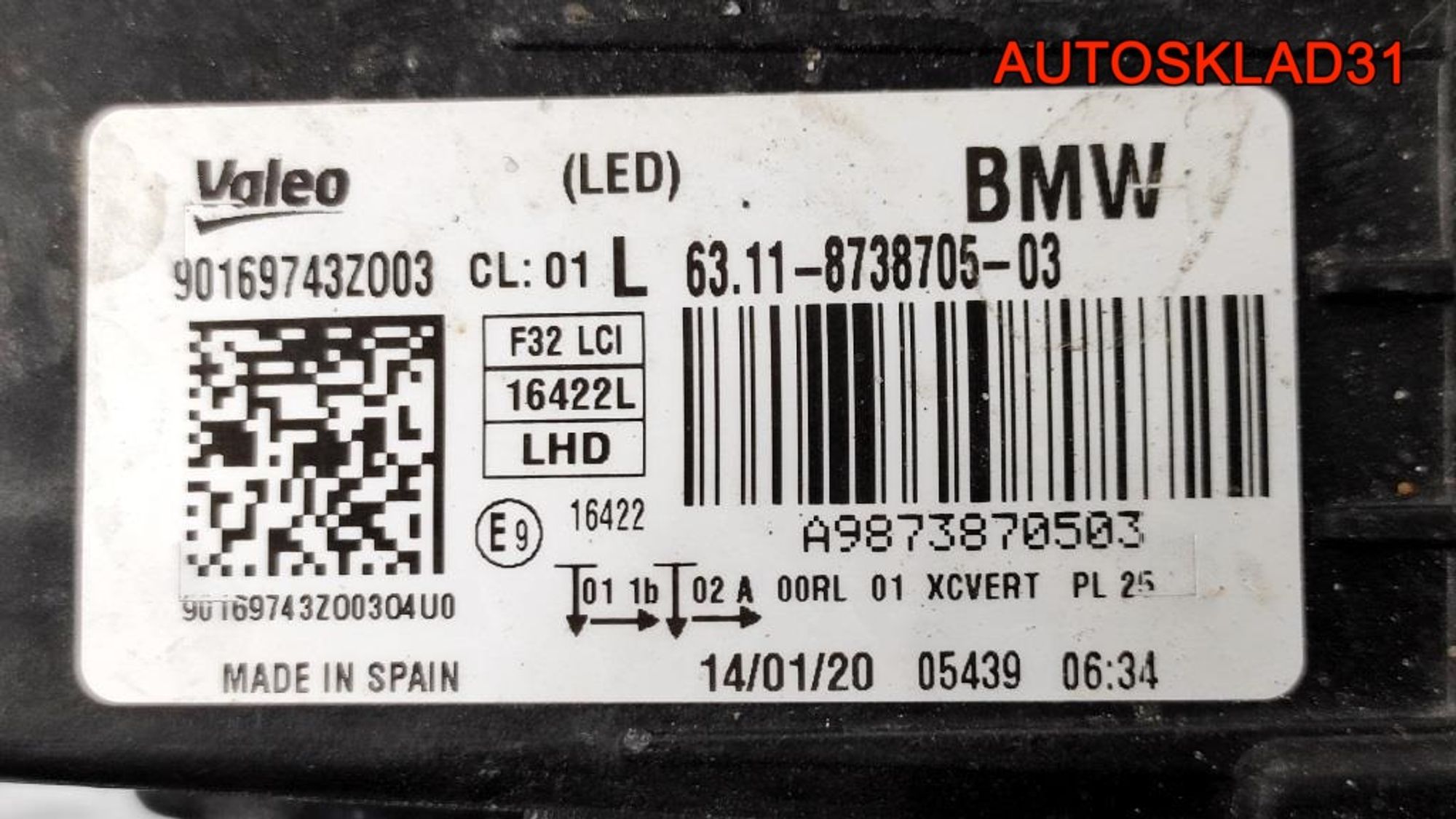 Фара левая Led Адаптивная BMW F32 63118738705, 90000 рублей, Дубовое