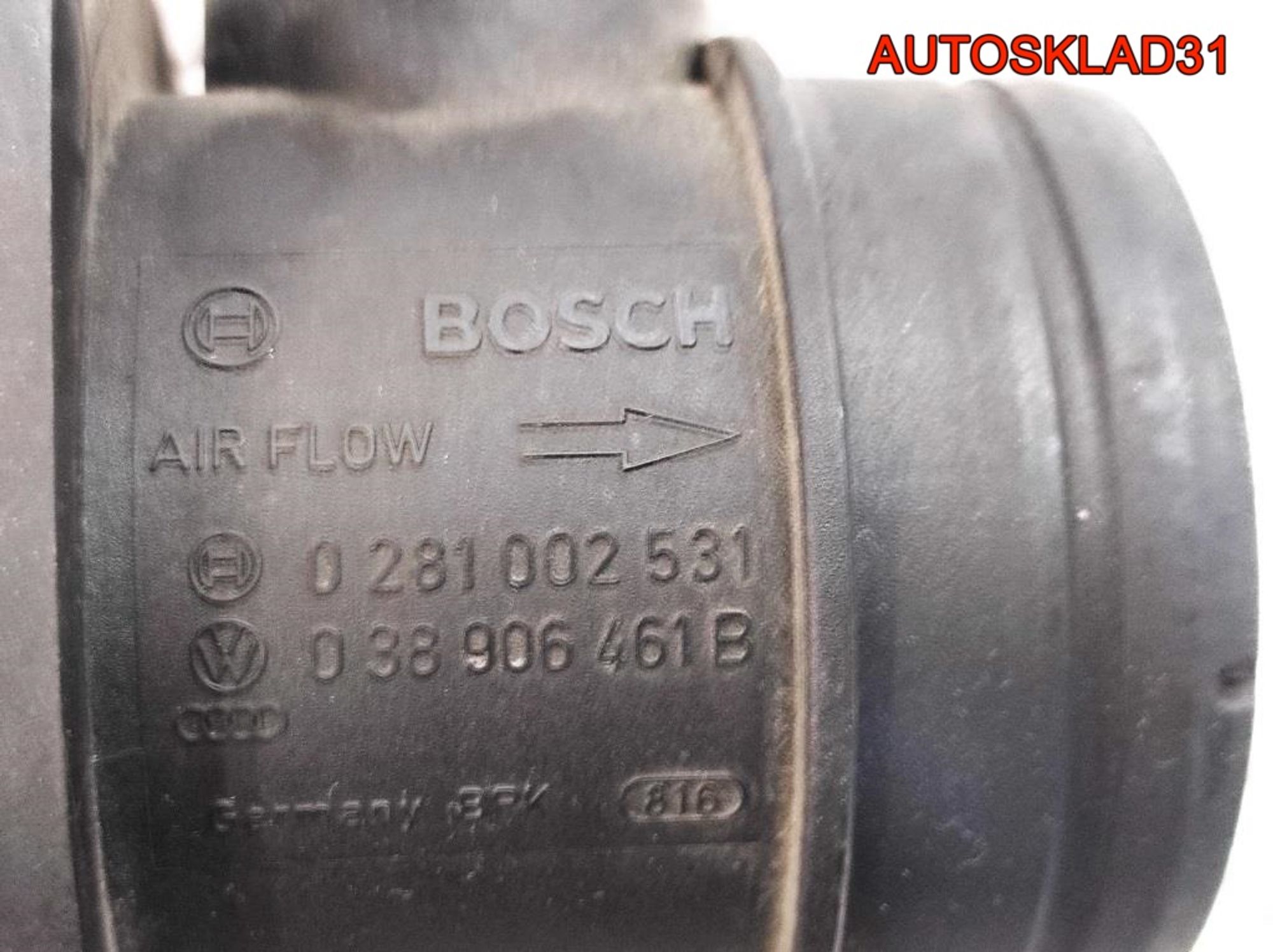 Расходомер воздуха VW Passat B6 1,9 Дизель 038906461B, 2900 рублей, Дубовое