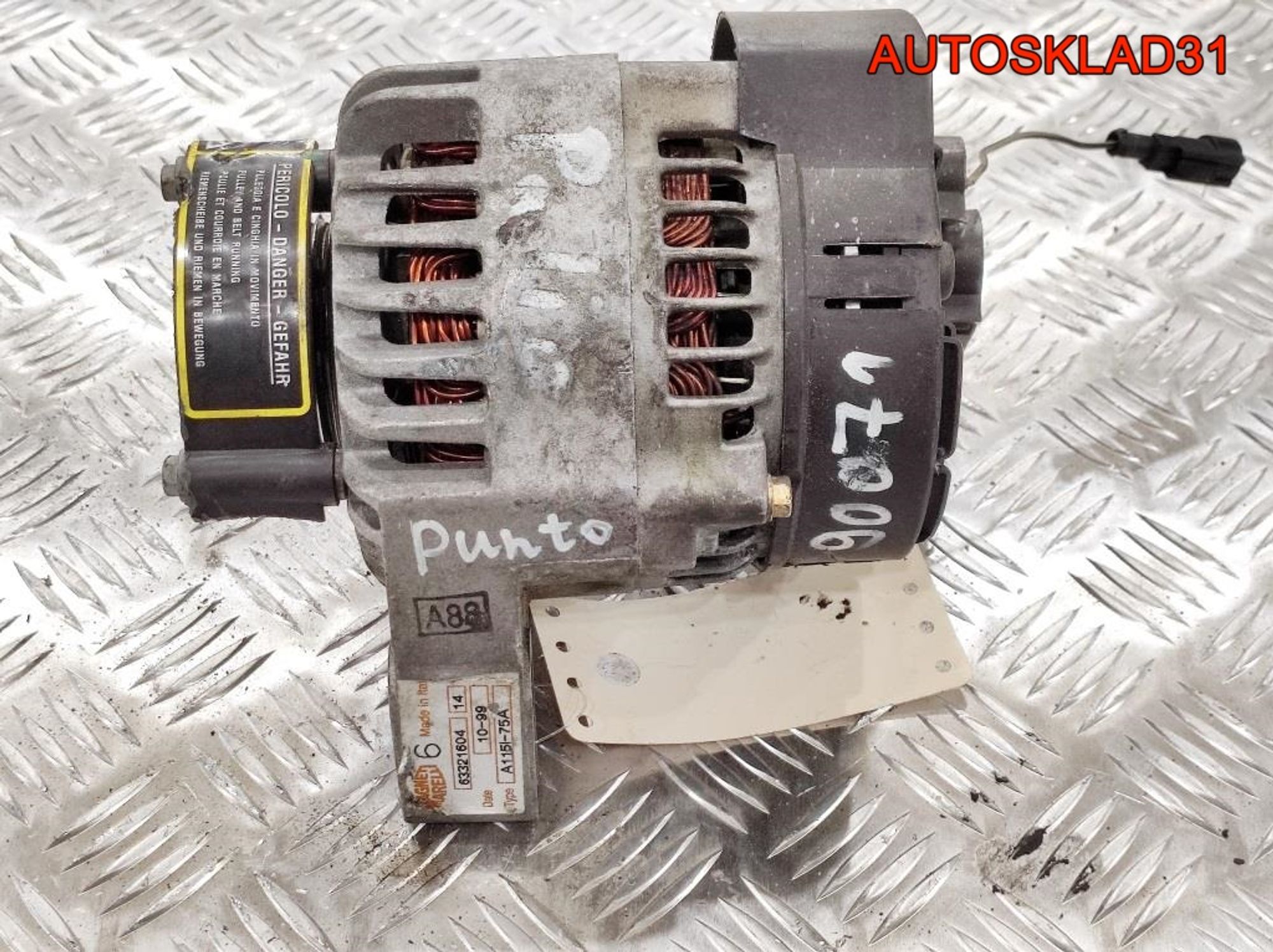 Генератор 75A Fiat Punto 1 1,2 Бензин 63321604, 5500 рублей, Дубовое