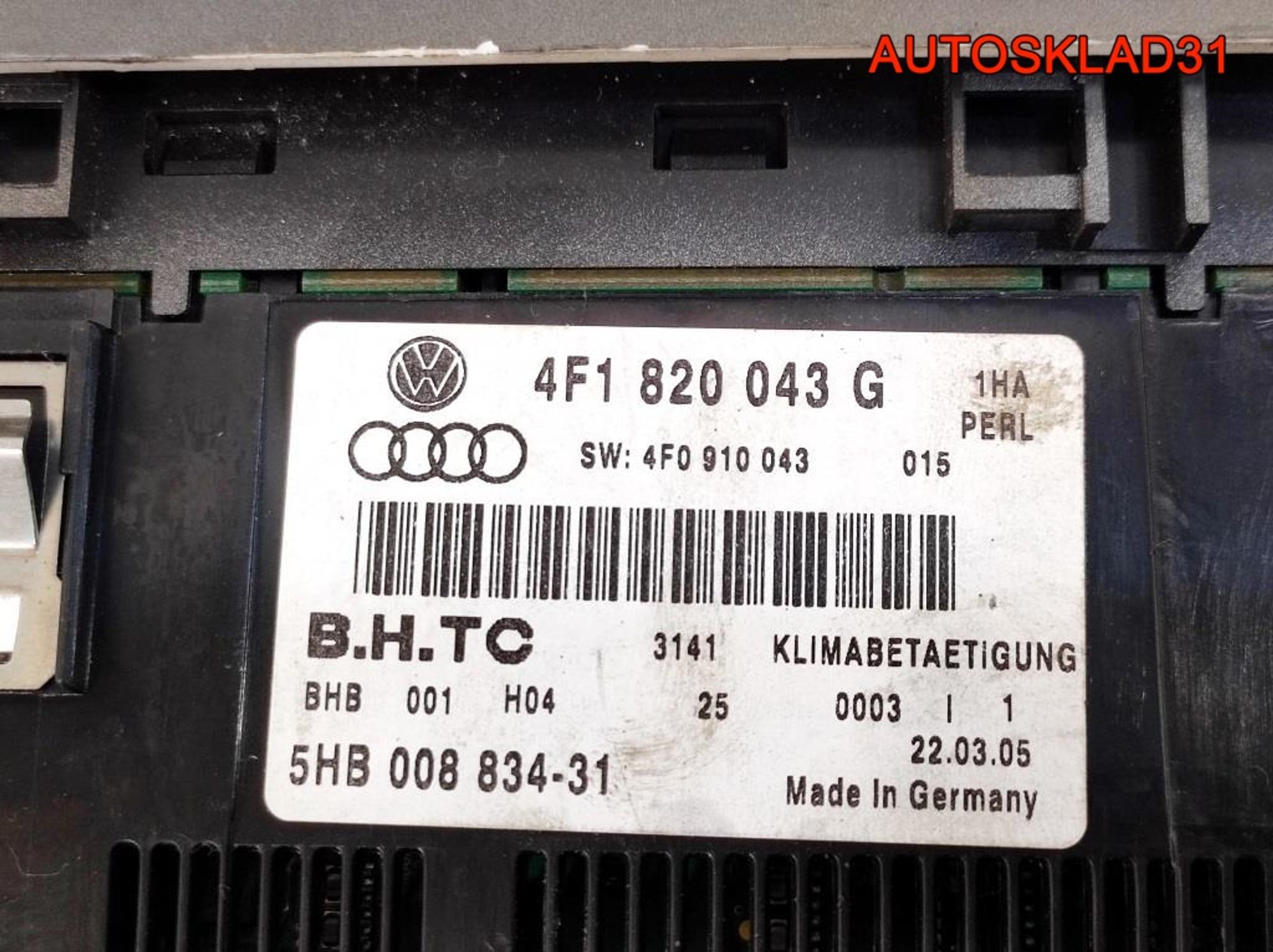 Блок управления климата Audi A6 C6 4F1820043G, 2700 рублей, Дубовое