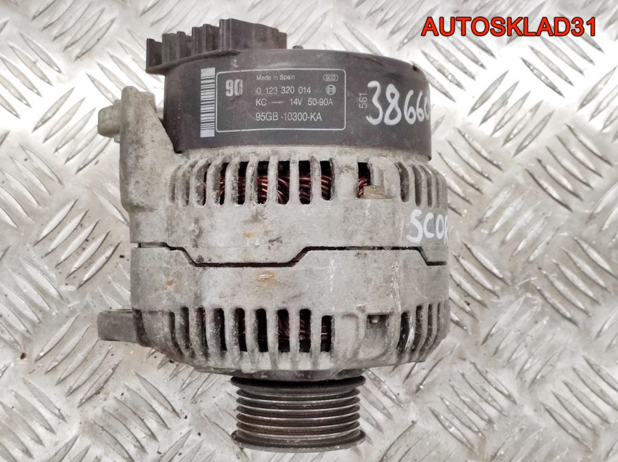 Генератор 90A Ford Scorpio 2 2,3 Бензин 95GB10300KA (Р), 5000 рублей, Дубовое