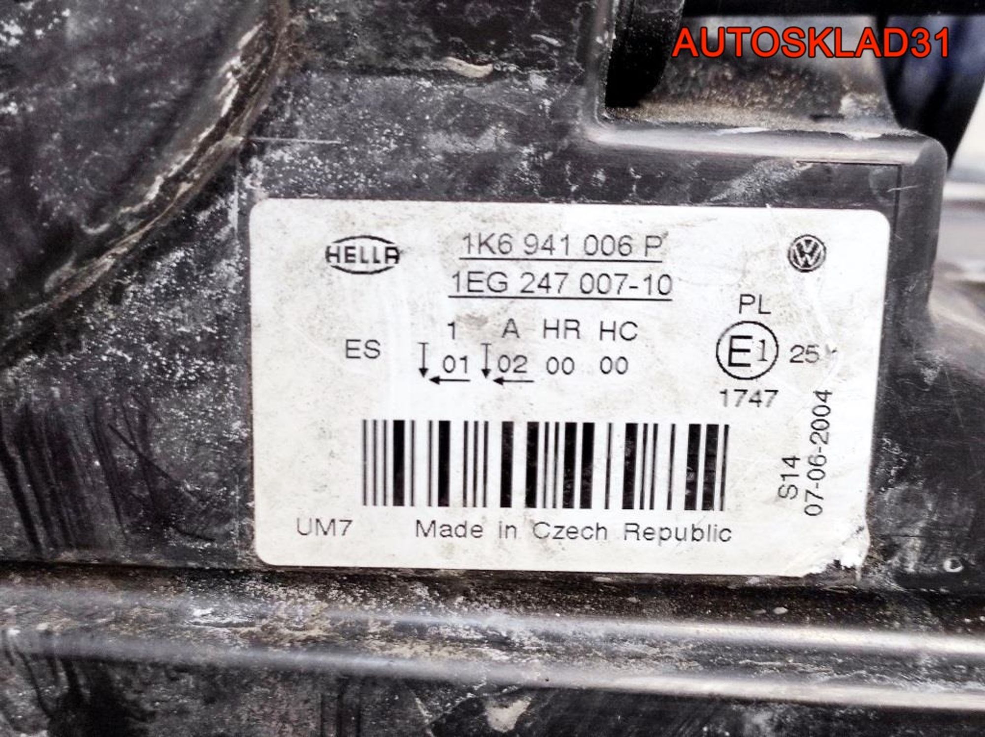 Фара правая Volkswagen Golf Mk5 1K6941006P, 5400 рублей, Дубовое