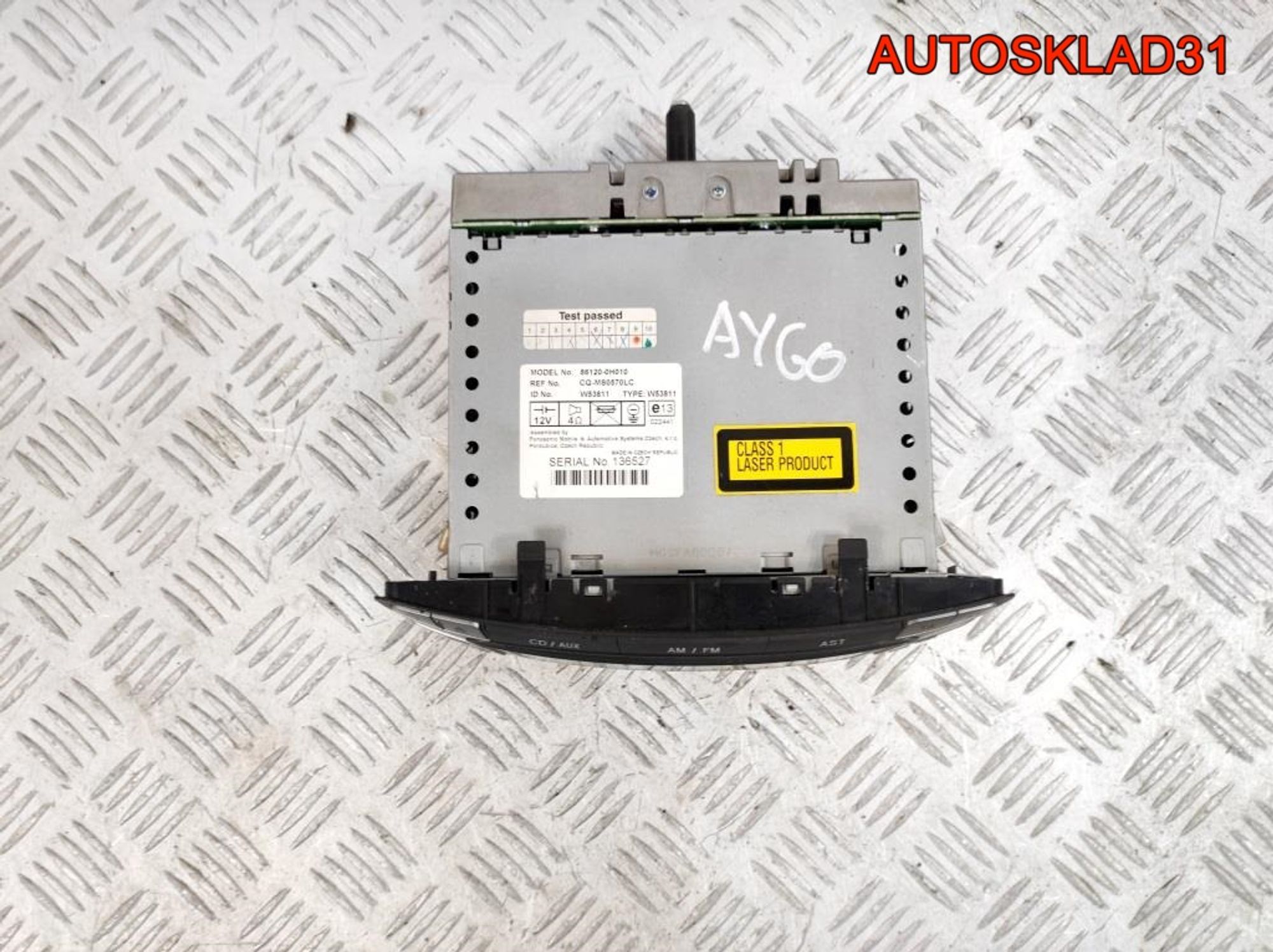 Магнитола Toyota Aygo 861200H010, 2000 рублей, Дубовое