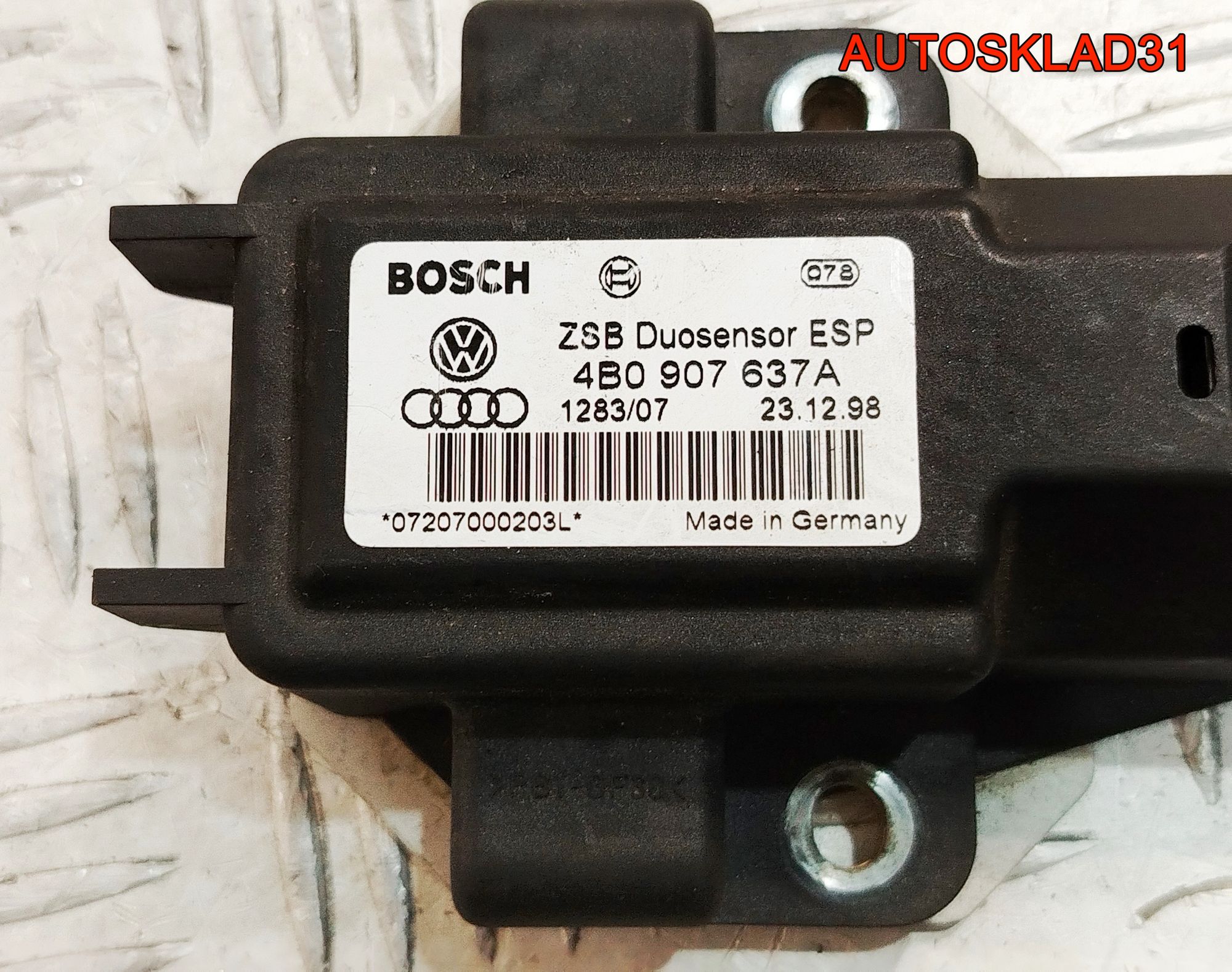Датчик ускорения Volkswagen Passat B5 4B0907637A, 900 рублей, Дубовое