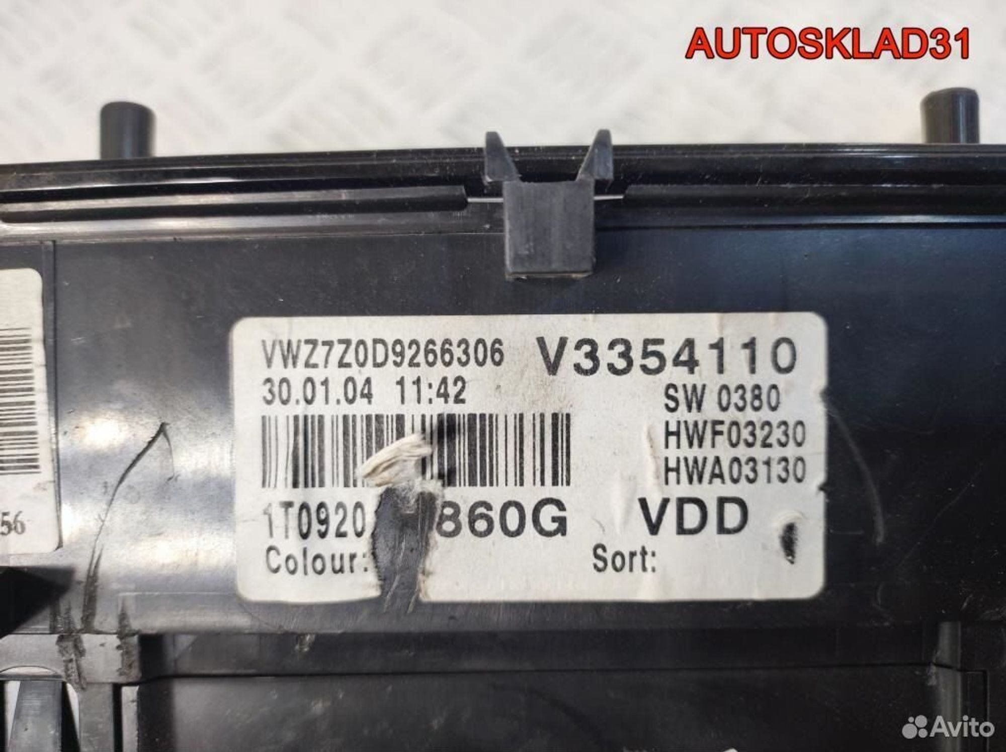 Панель приборов VW Touran 1T0920860G Дизель, 3600 рублей, Дубовое