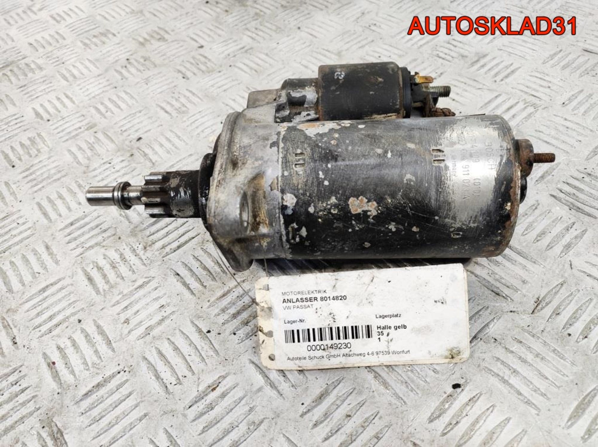 Стартер Volkswagen Passat B3 1.8 Бензин 02A911023A, 7000 рублей, Дубовое