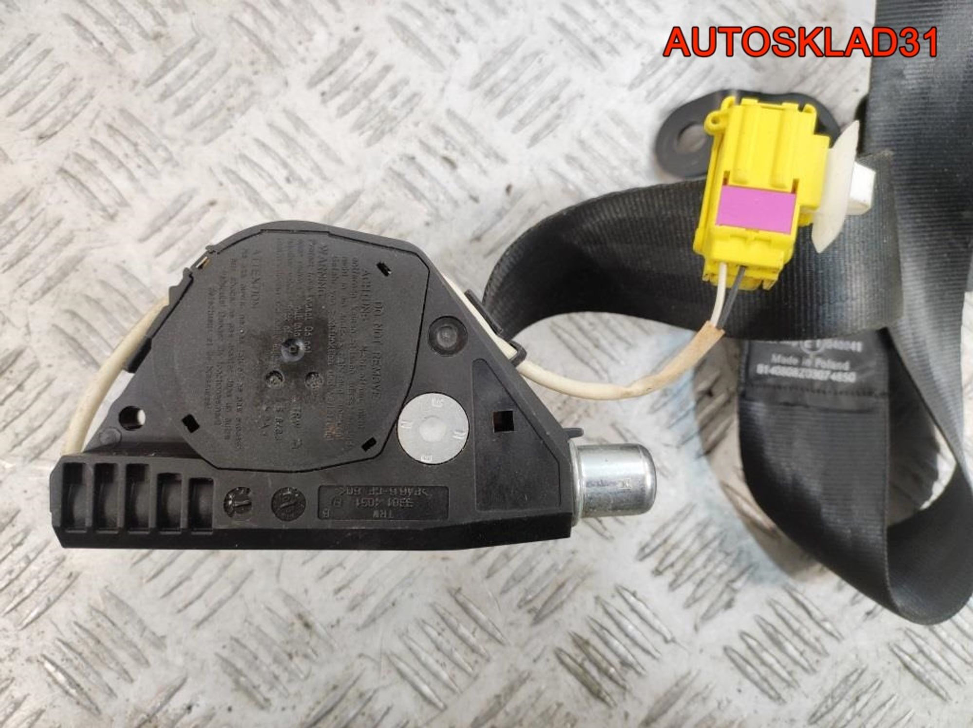 Ремень безопасности перед правый VW Touran 1T1857706B, 2000 рублей, Дубовое