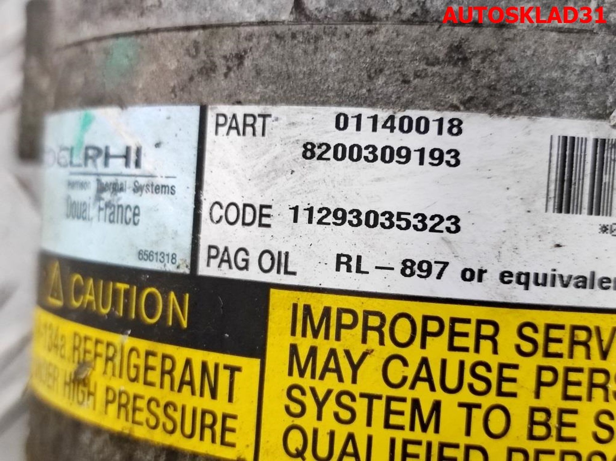 Компрессор кондиционера Renault Scenic 2 2.0 F4R Бензин 8200309193, 6000 рублей, Дубовое
