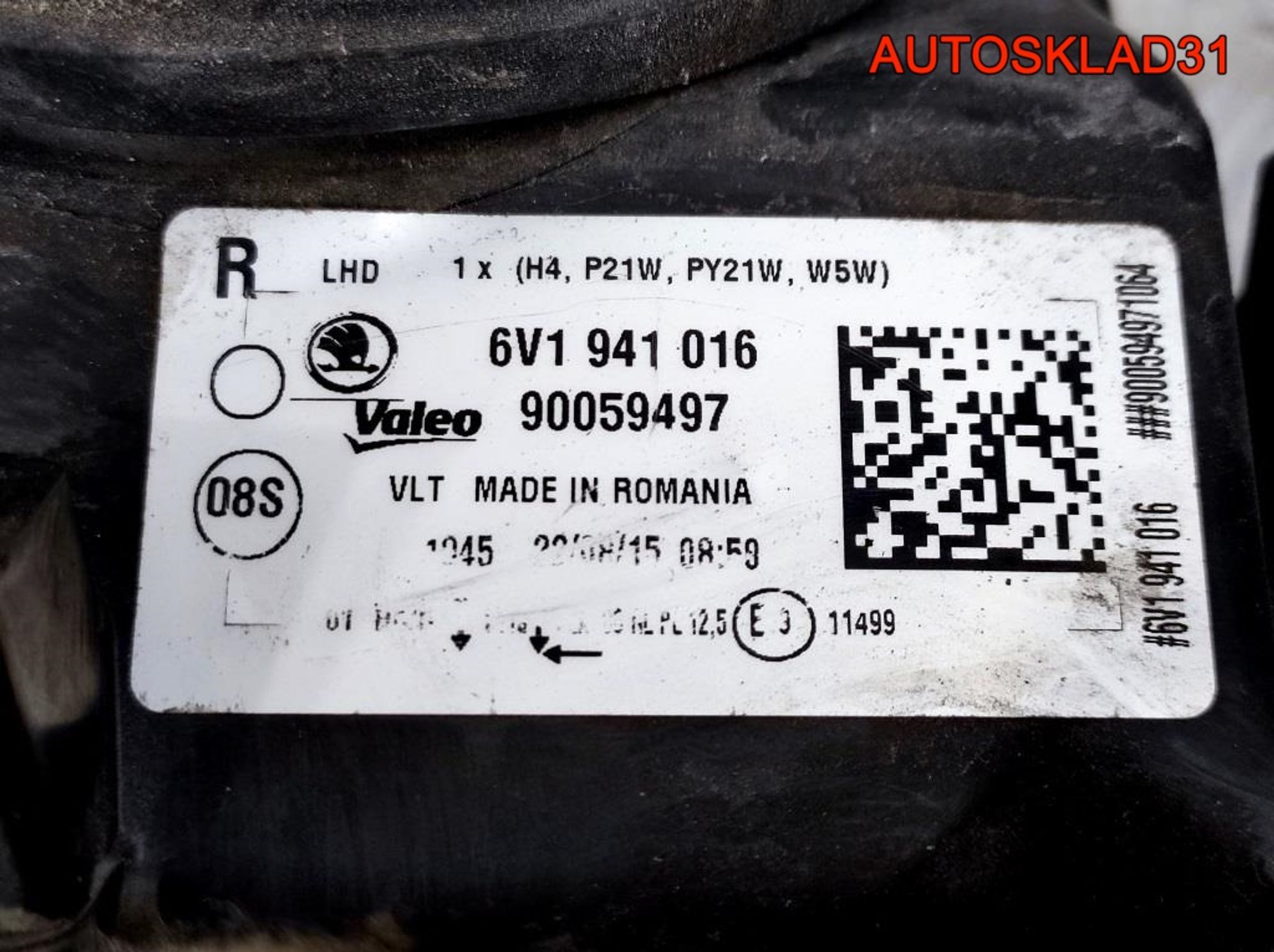 Фара правая Skoda Fabia 3 6V1941016, 7300 рублей, Дубовое