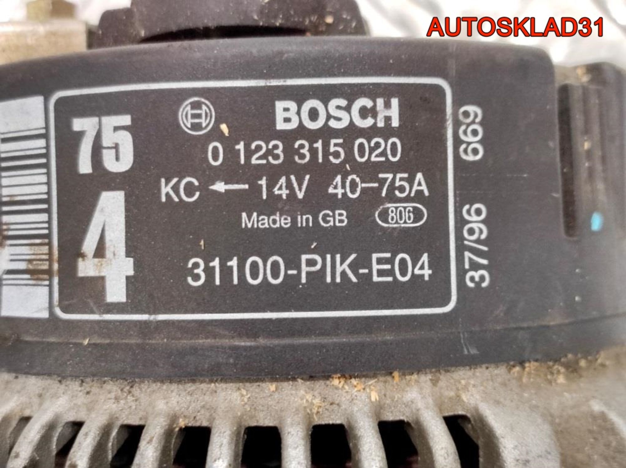 Генератор 75A Honda Civic 5 1,4 D14A7 0123315020 (Р), 7500 рублей, Дубовое