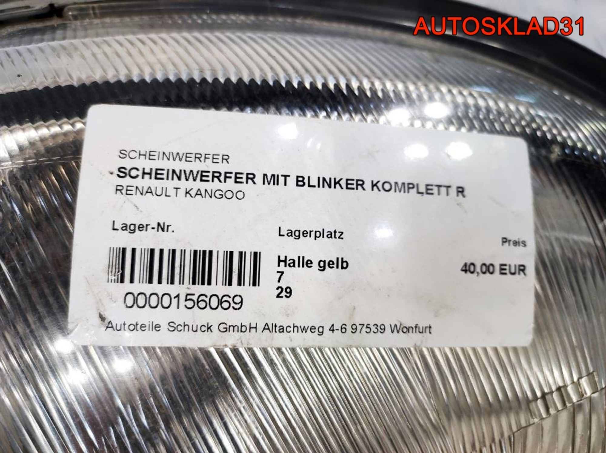 Фара правая Renault Kangoo 1 7701044040, 2900 рублей, Дубовое