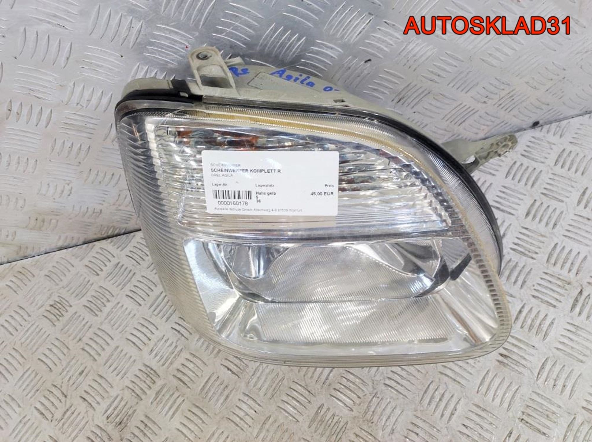 Фара правая для Opel Agila A 9199349, 7000 рублей, Дубовое