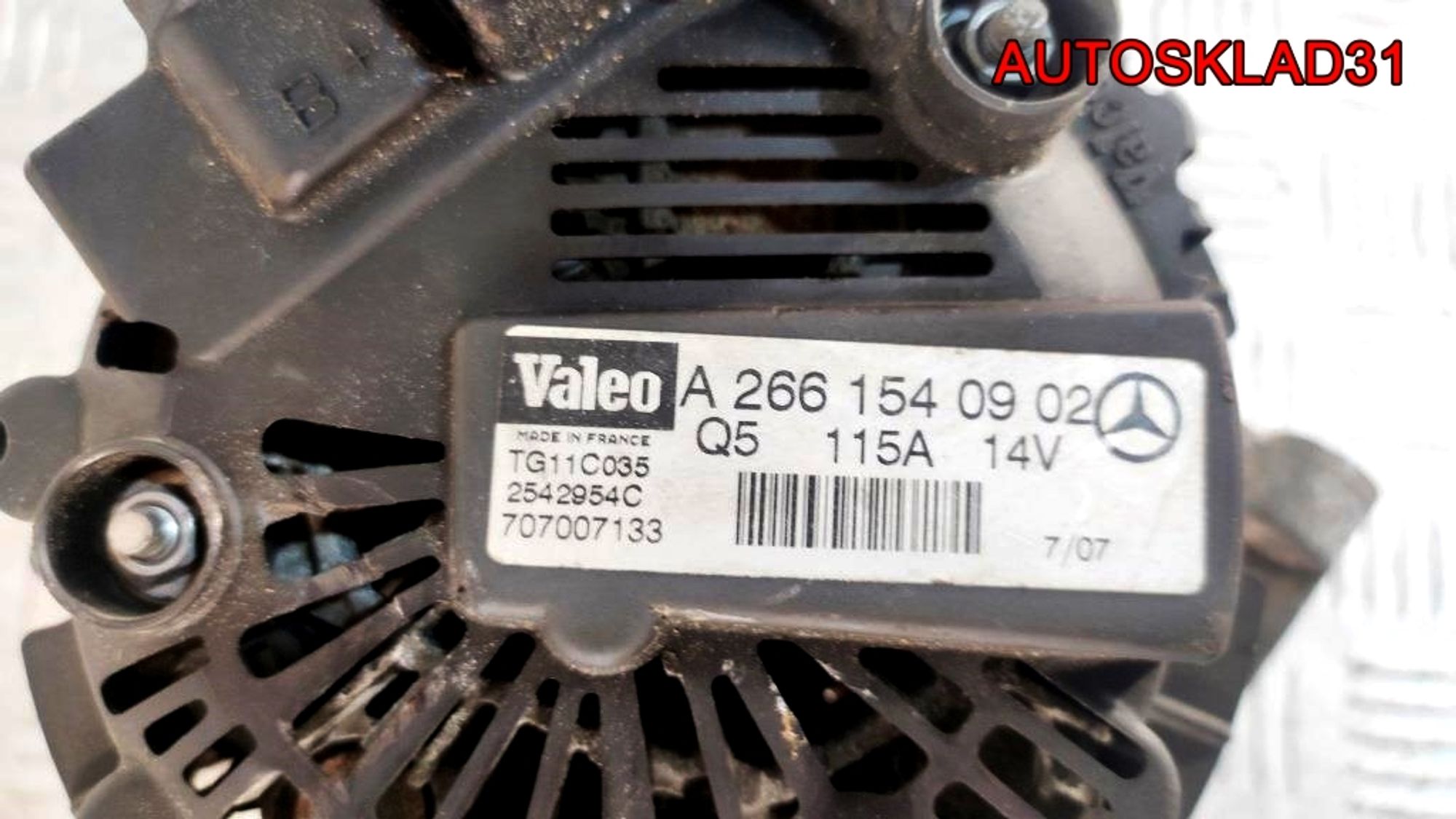 Генератор 115A Mercedes-Benz W203 1,8 Бензин A2661540902, 8000 рублей, Дубовое