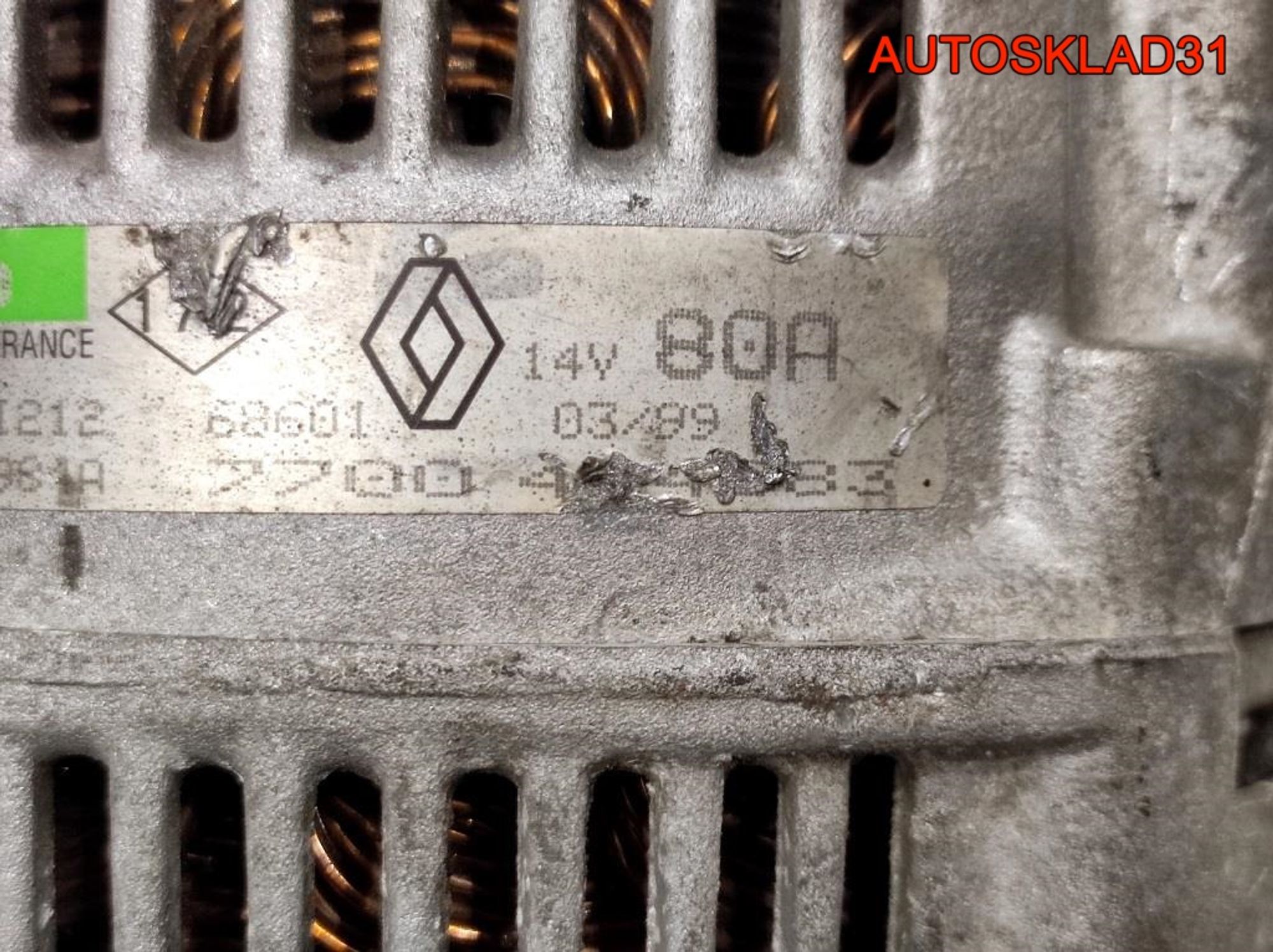 Генератор Renault Megane 1 1.6 K7M 7700424583 (Р), 4500 рублей, Дубовое