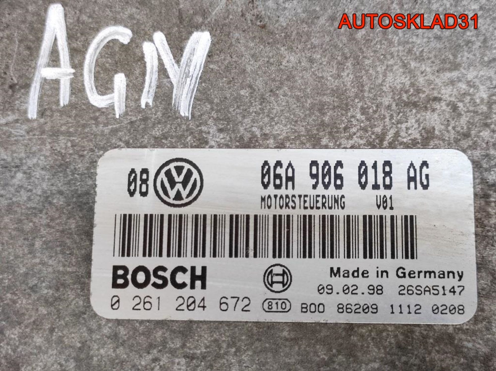 Блок ЭБУ VW Golf 4 1,8 AGN Бензин 06A906018AG, 2500 рублей, Дубовое