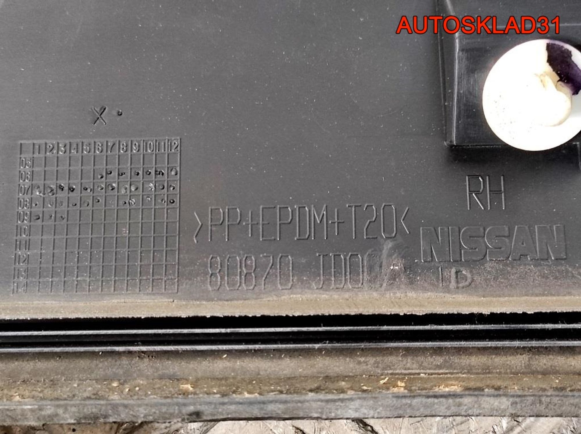 Накладка двери передней правой Nissan Qashqai J10, 900 рублей, Дубовое