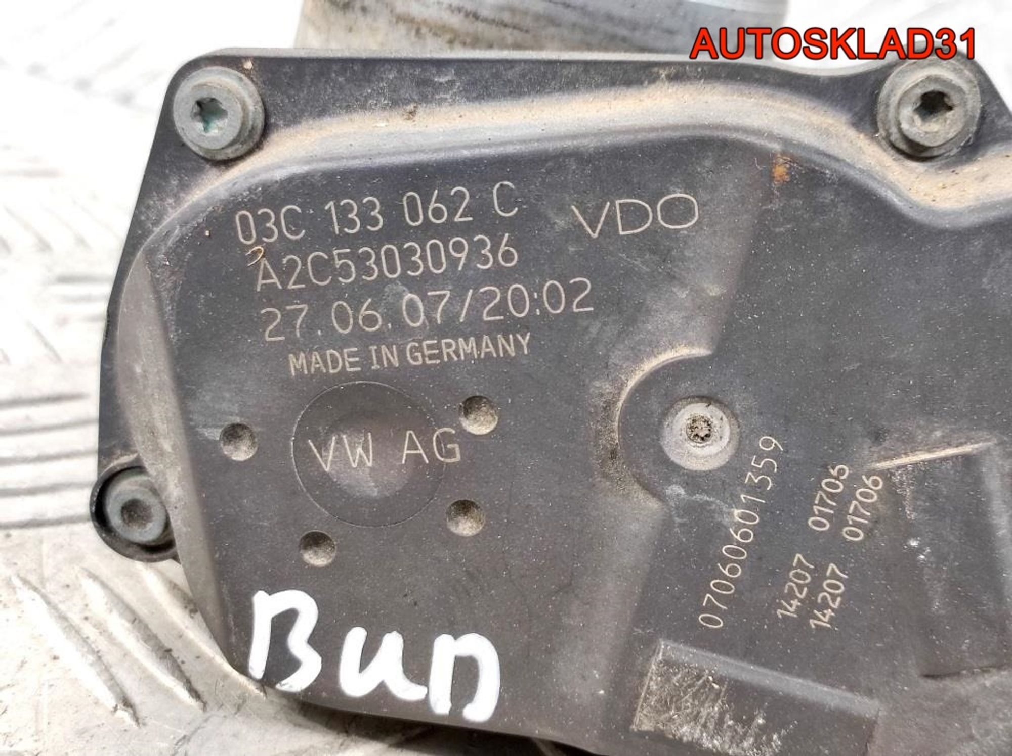 Заслонка дроссельная VW Polo 1,4 BUD 03C133062C, 2300 рублей, Дубовое