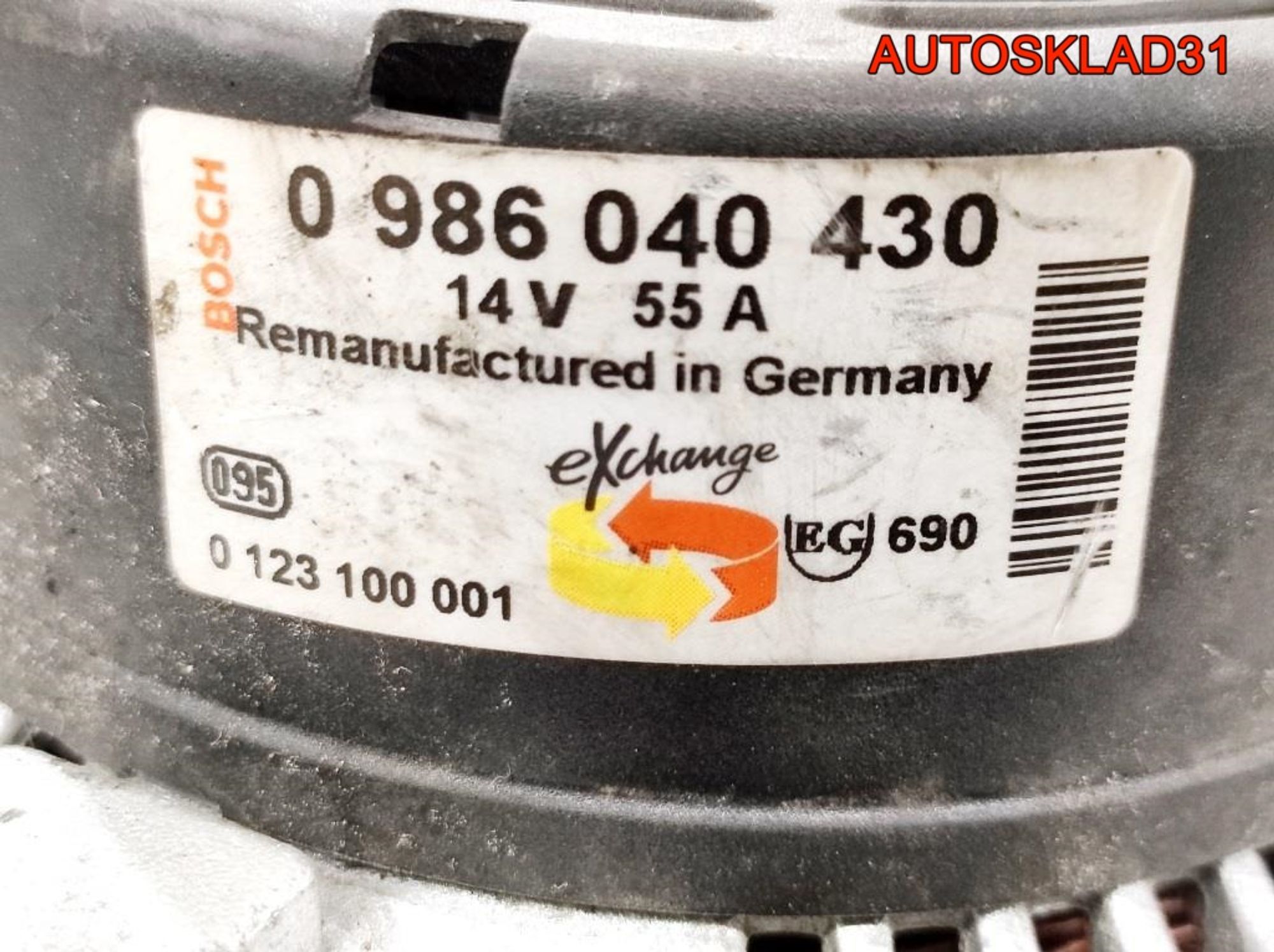 Генератор 55A Opel Corsa B 1,4 Бензин 0123100001, 4000 рублей, Дубовое