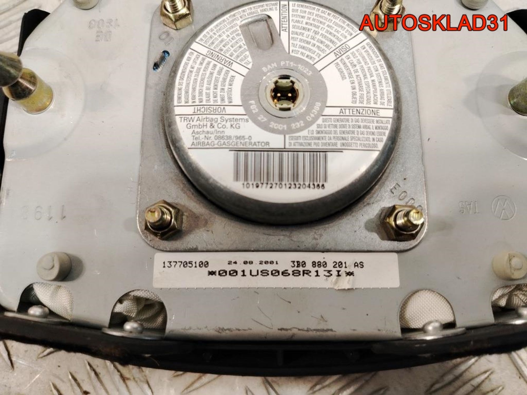Подушка безопасности в руль VW Passat B5 3B0880201AS, 2500 рублей, Дубовое