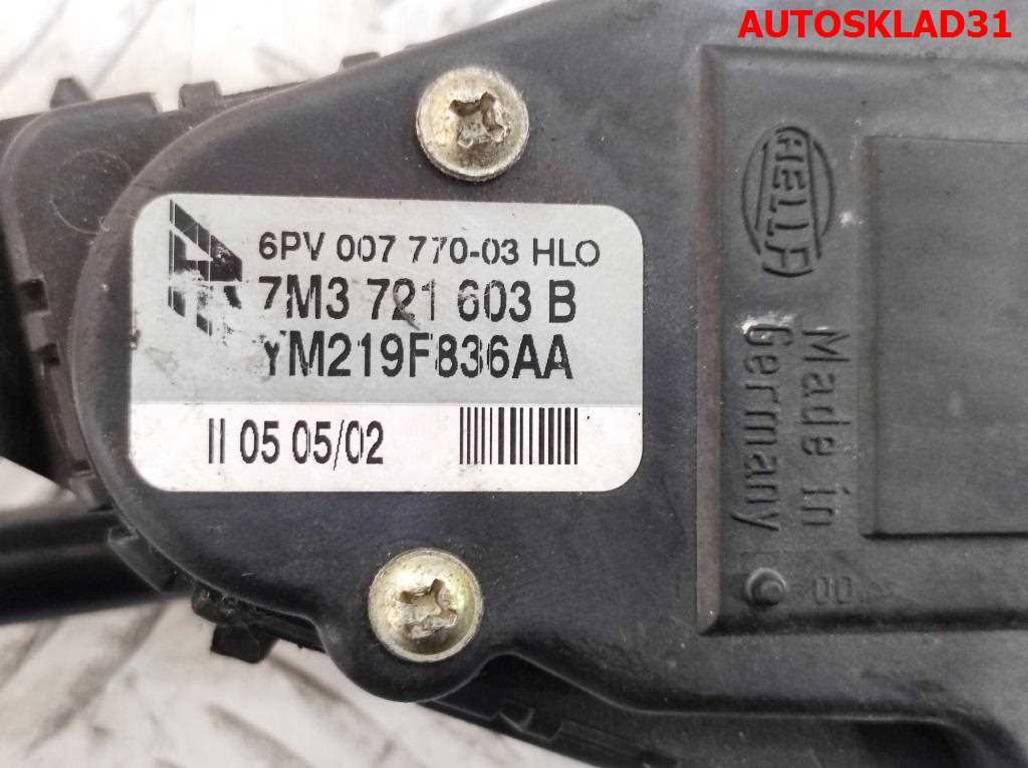 Педаль газа Volkswagen Sharan 1 7M3721603B Дизель, 2500 рублей, Дубовое