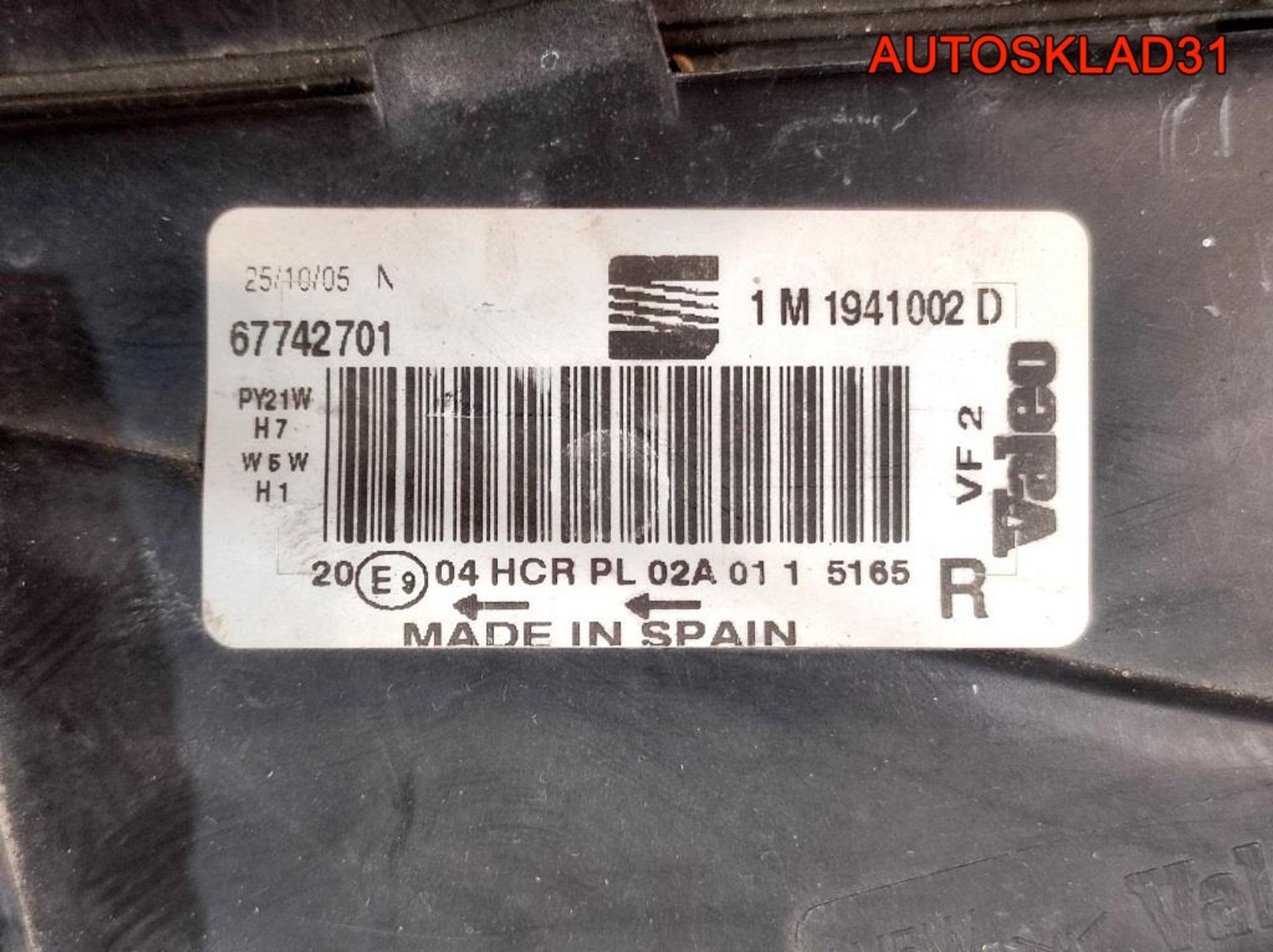 Фара правая Seat Leone 1M1 1M1941002D, 5000 рублей, Дубовое